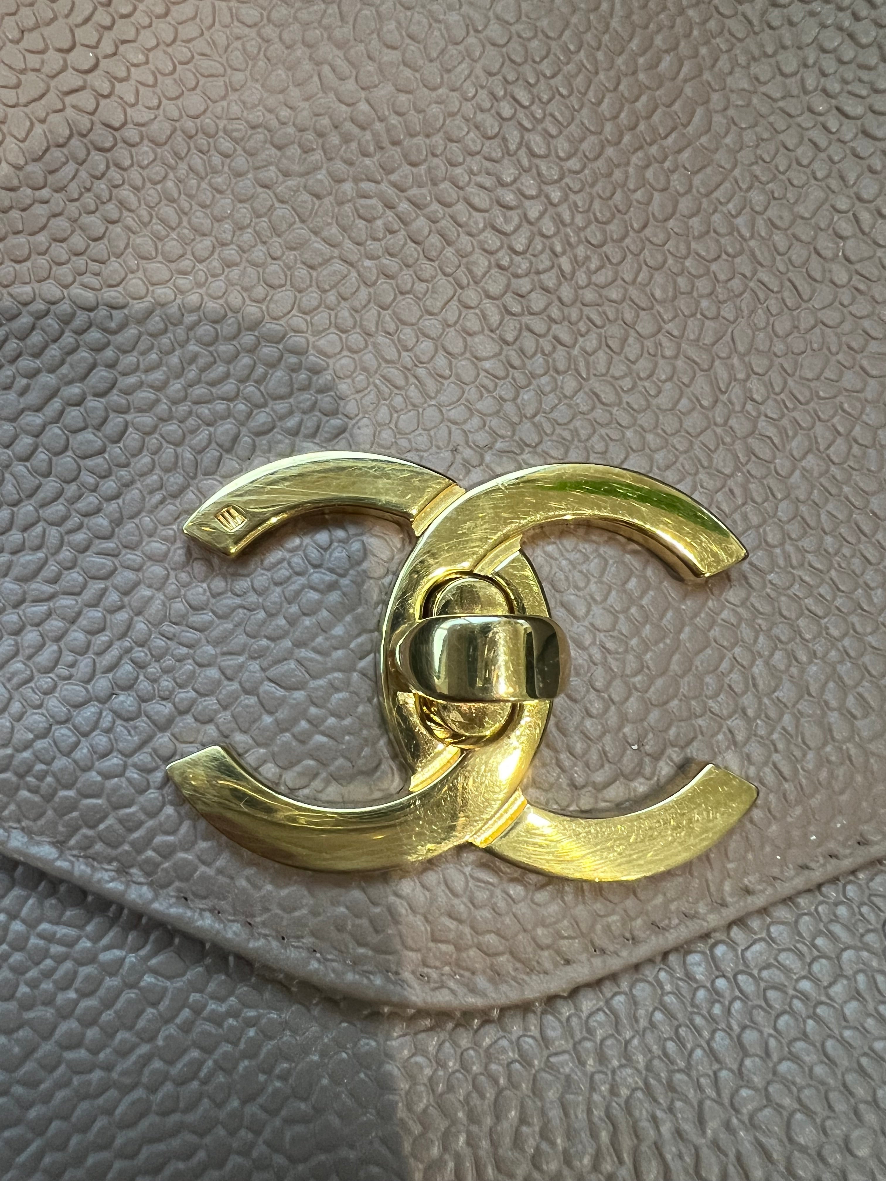 Chanel Caviar 24k Turnlock Tote Bag
