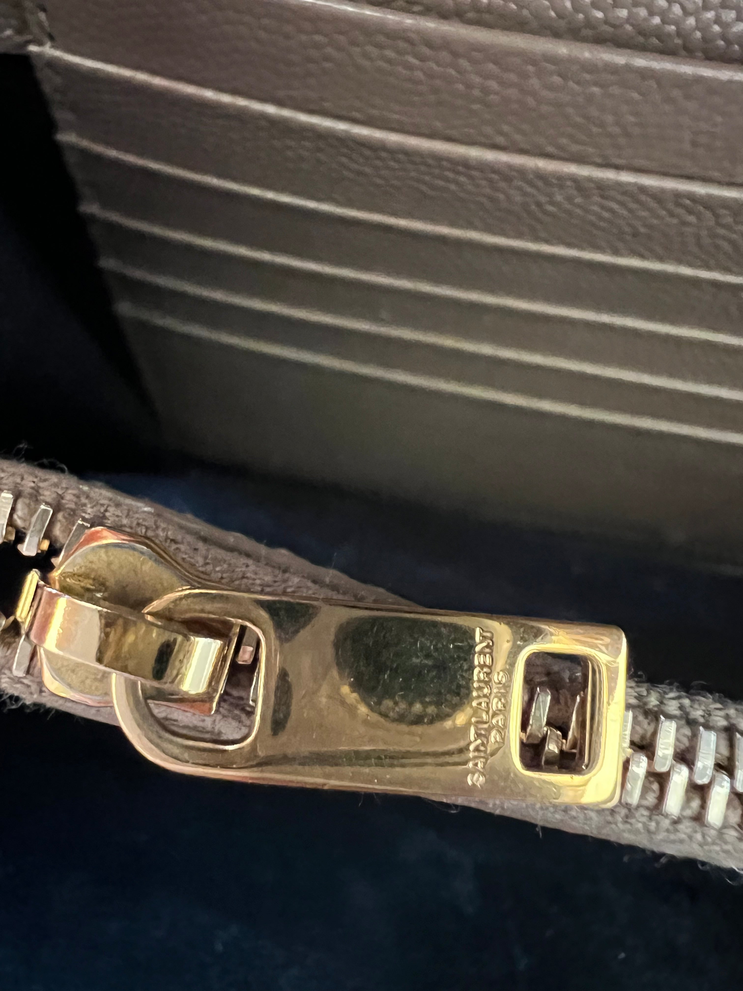 YSL cassadre envelope crossbody large dark beige