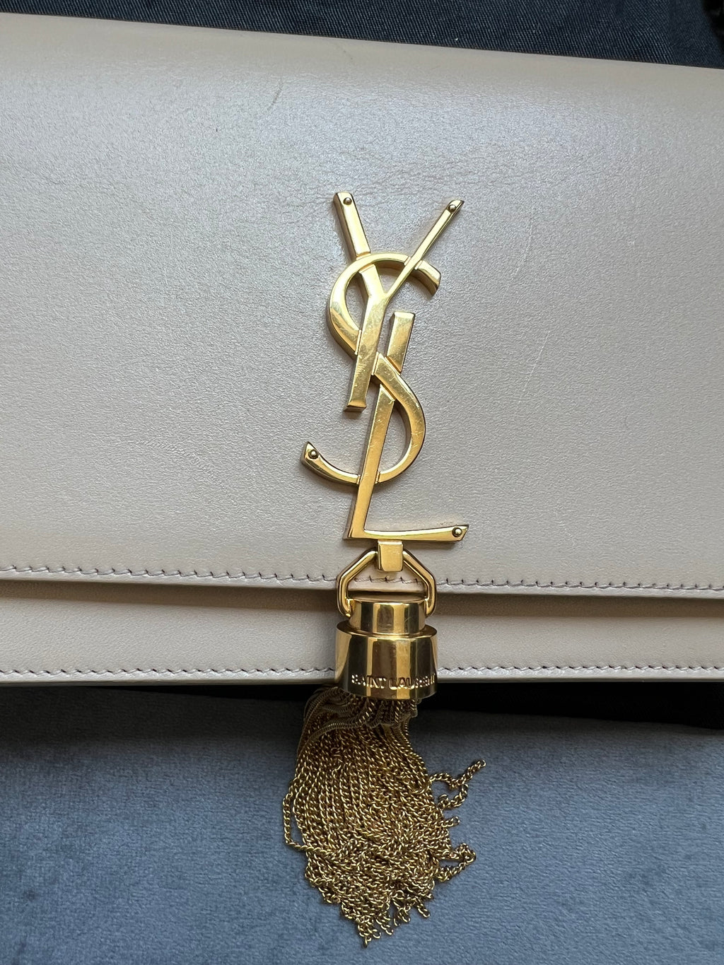 YSL Kate tassel bag nude beige