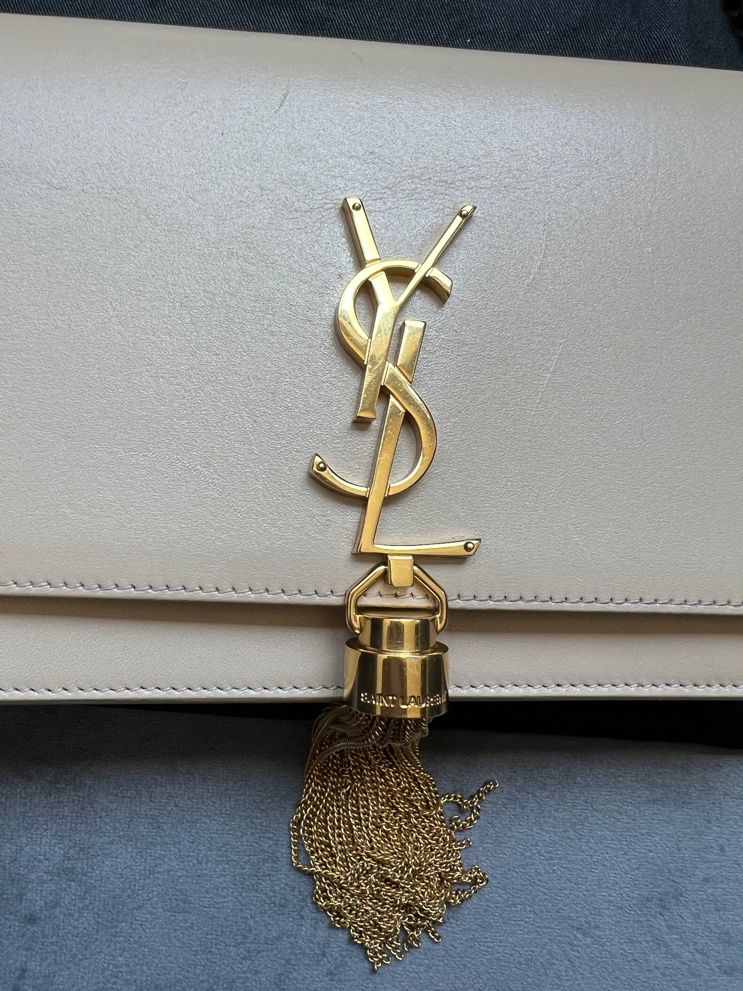 YSL Kate tassel bag nude beige