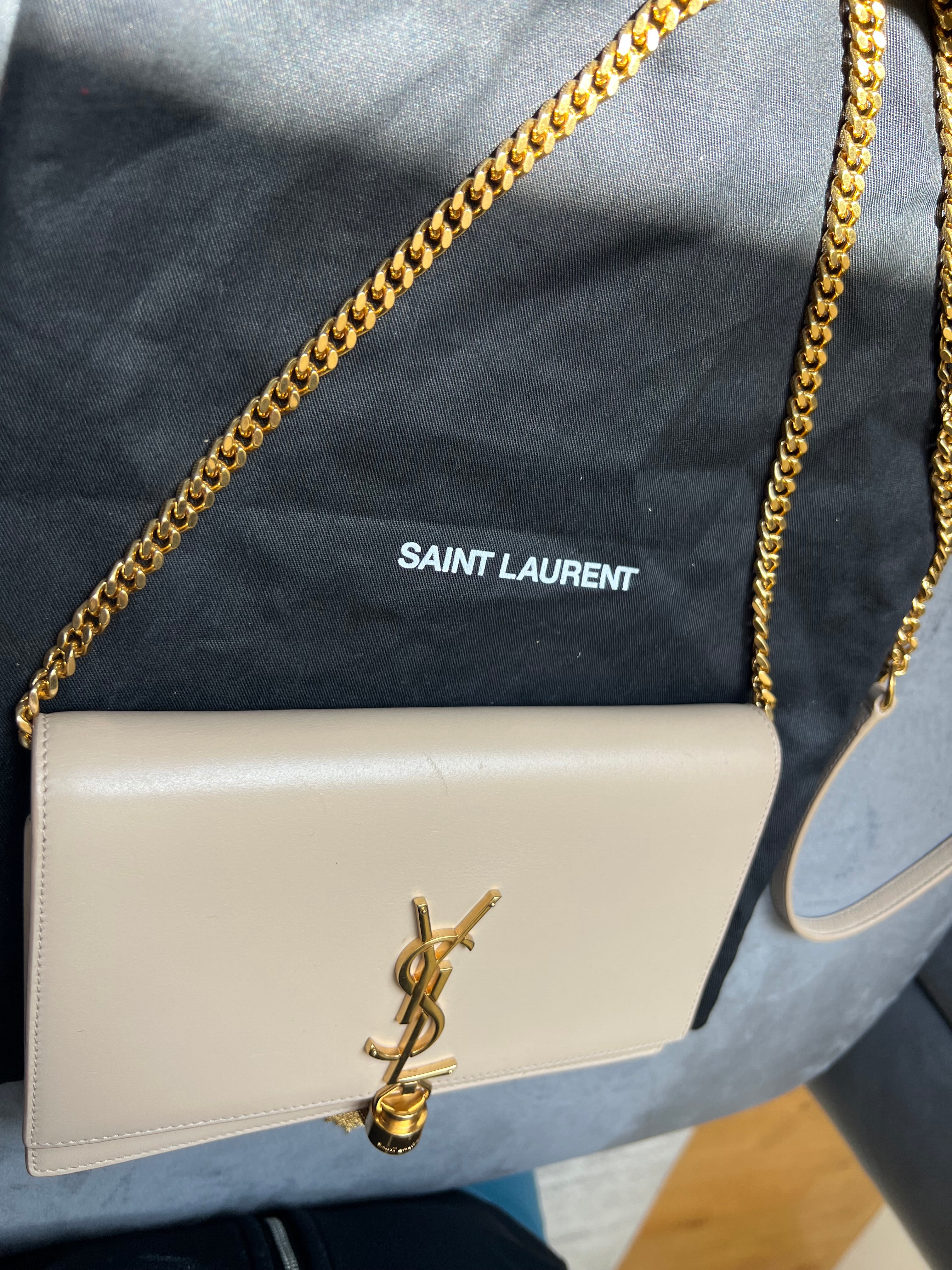 YSL Kate tassel bag nude beige