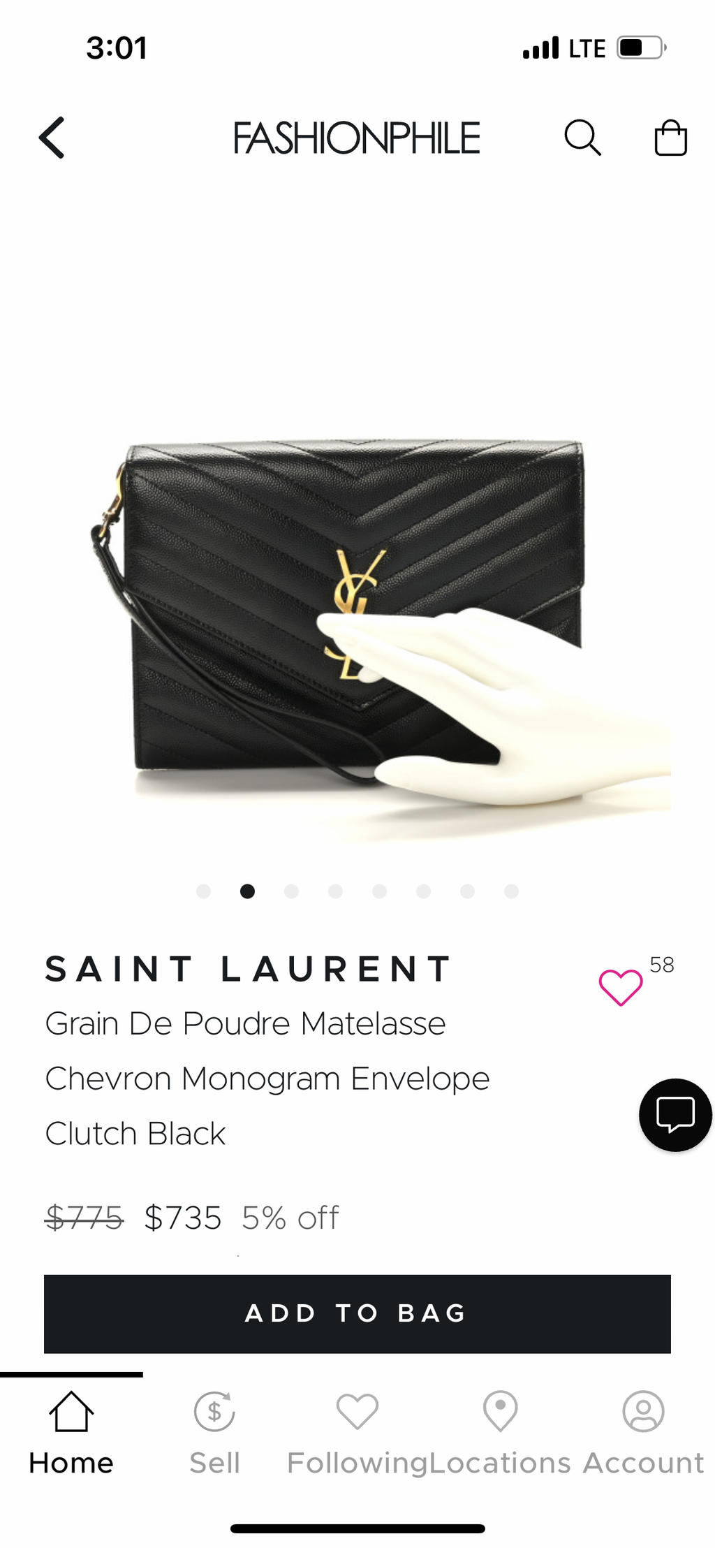 YSL cassandre envelope flap wristlet / crossbody