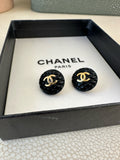 Vintage Chanel black resin earrings