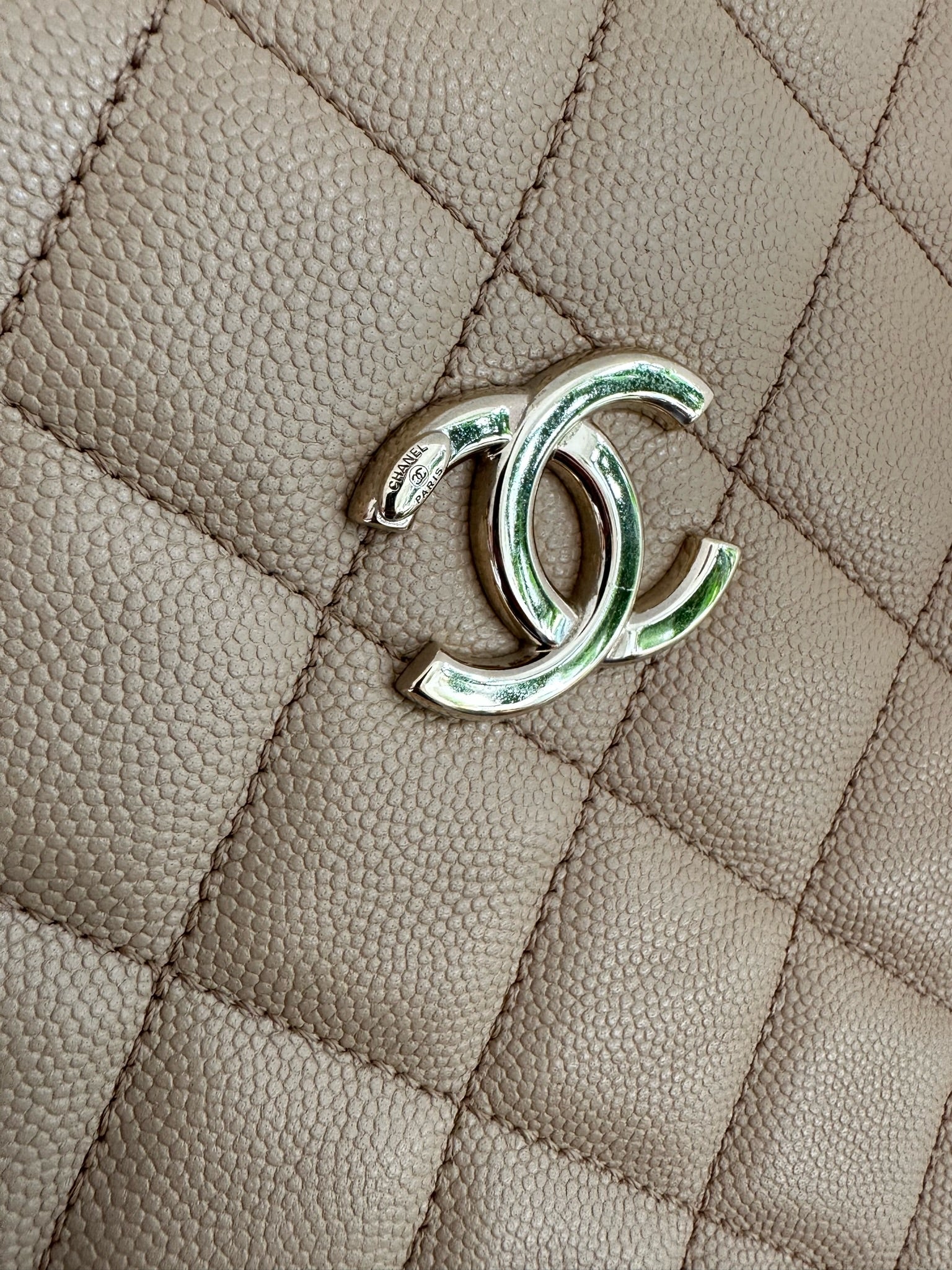 Chanel rolled up tote beige