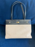 YSL Manhattan canvas tote beige and black