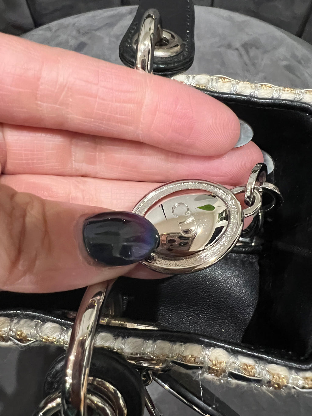Lady Dior bag in rare metallic tweed