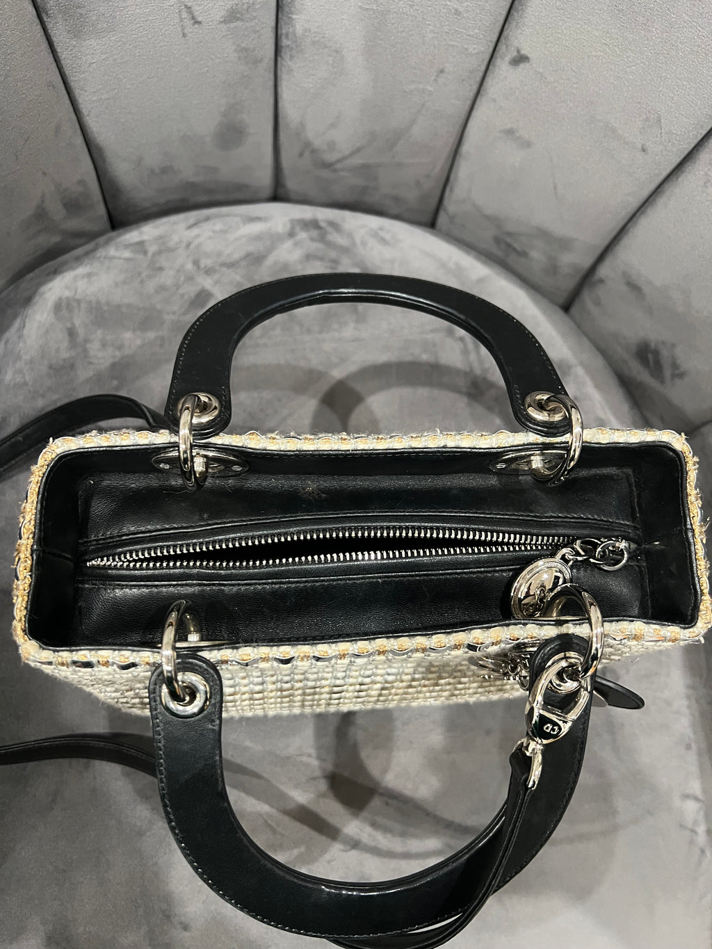 Lady Dior bag in rare metallic tweed