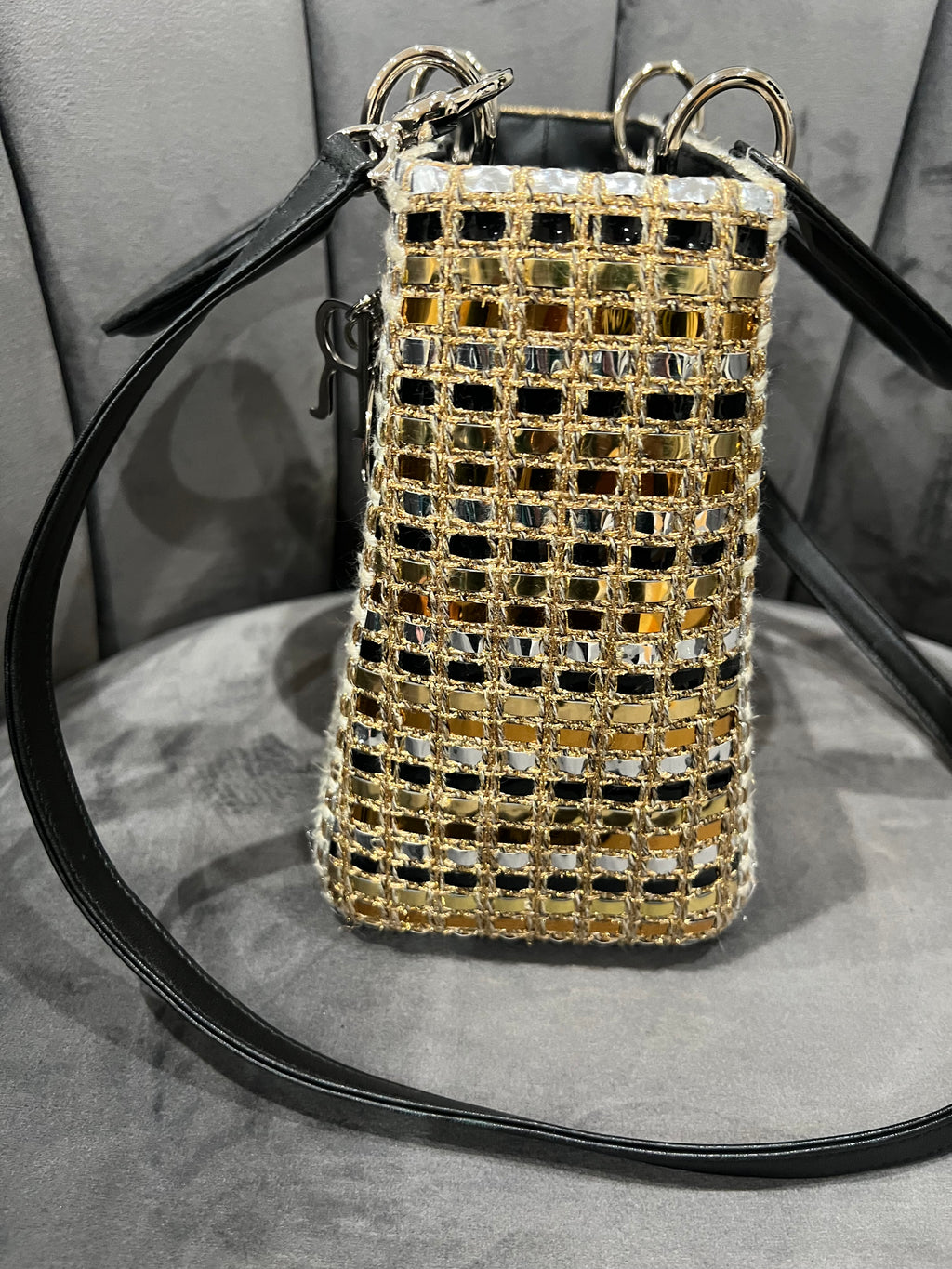 Lady Dior bag in rare metallic tweed
