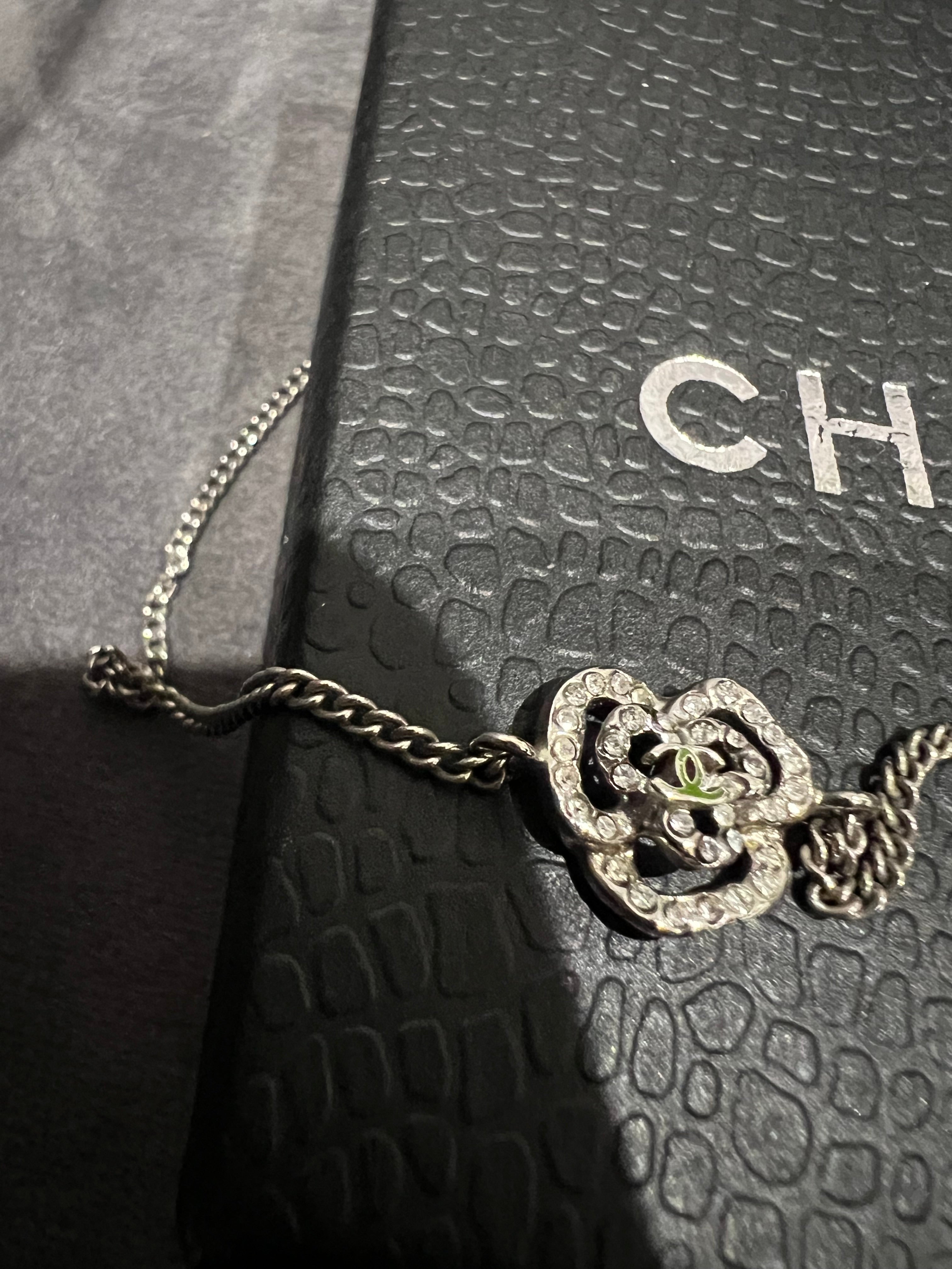 Rare Chanel Tri Camellia Necklace