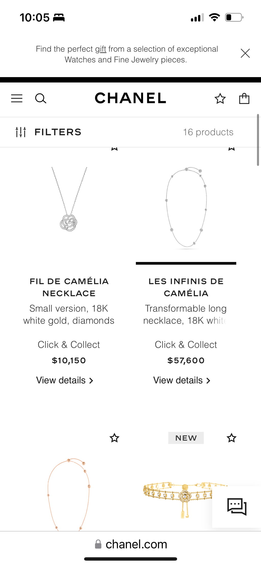 Rare Chanel Tri Camellia Necklace