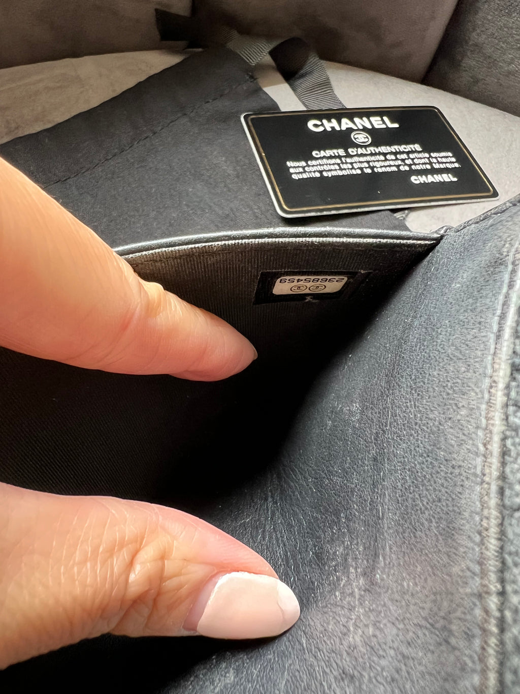 Chanel Caviar Quilted Boy Wallet On Chain WOC Black