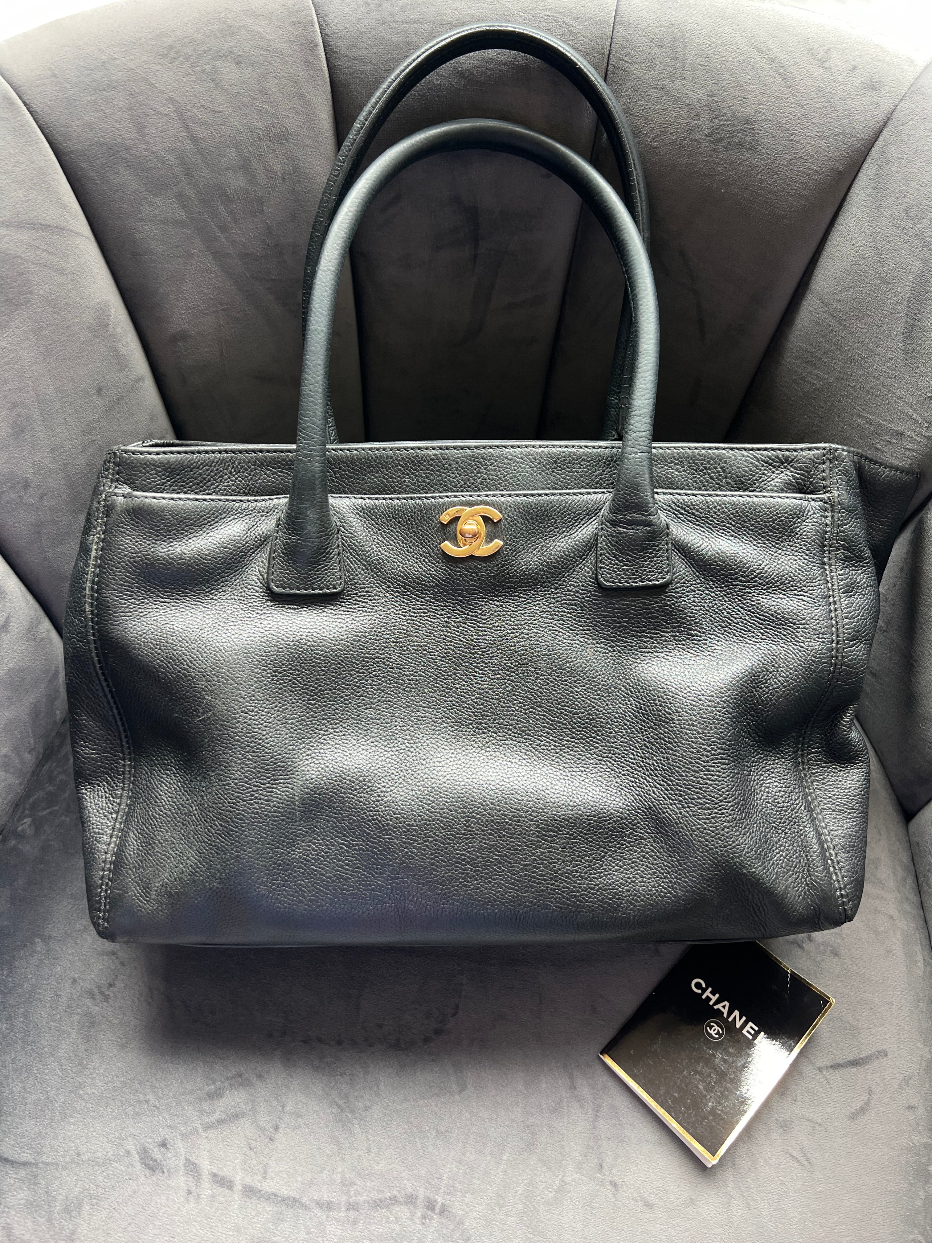 Chanel Caviar Executive Tote Bag 24k gold turn lock
