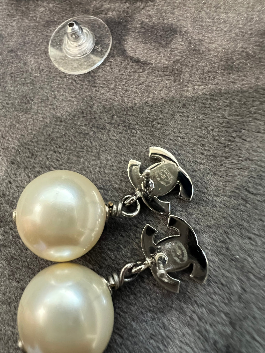 CHANEL Crystal Pearl CC Drop Earrings