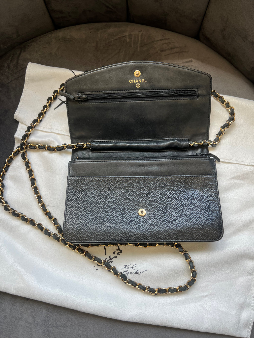 CHANEL Caviar Timeless Wallet On Chain