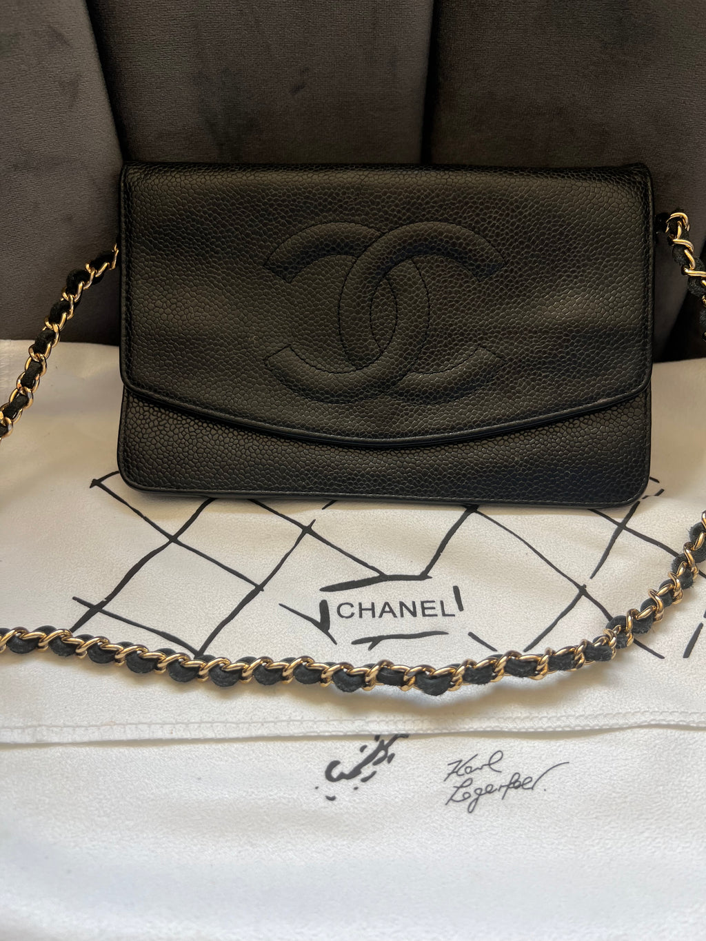 CHANEL Caviar Timeless Wallet On Chain