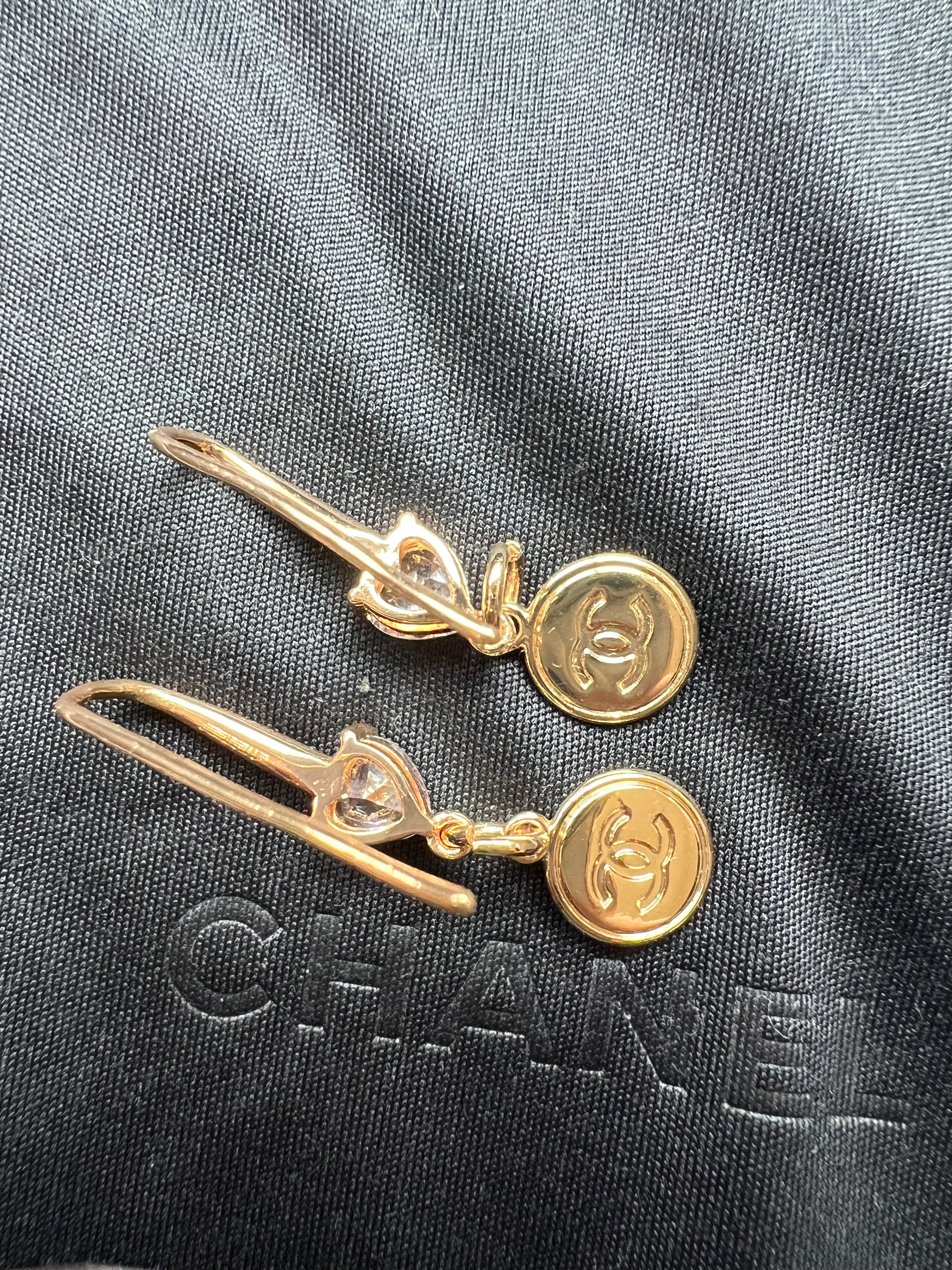 Chanel CC charm earrings