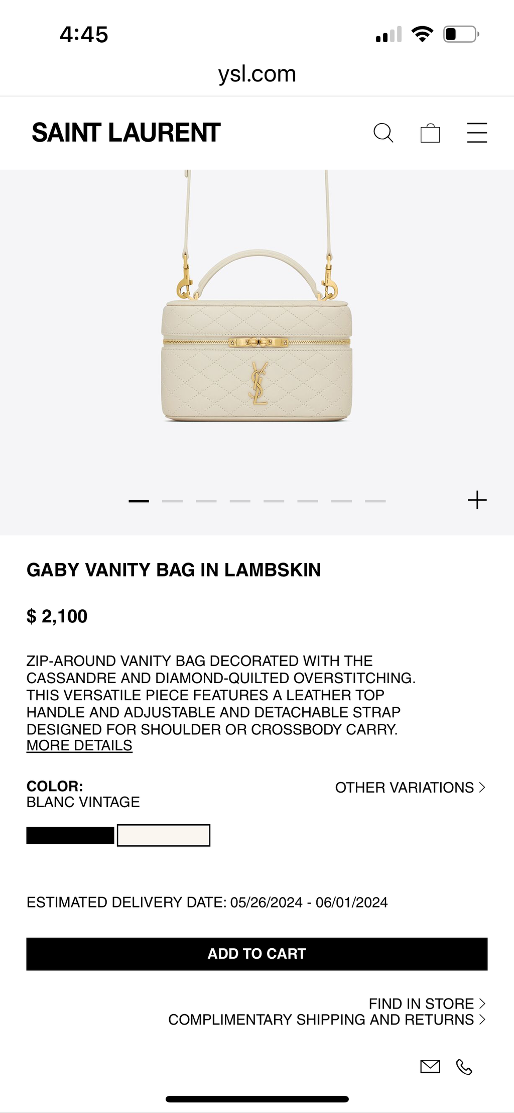 Yves Saint Laurent vanity case bag