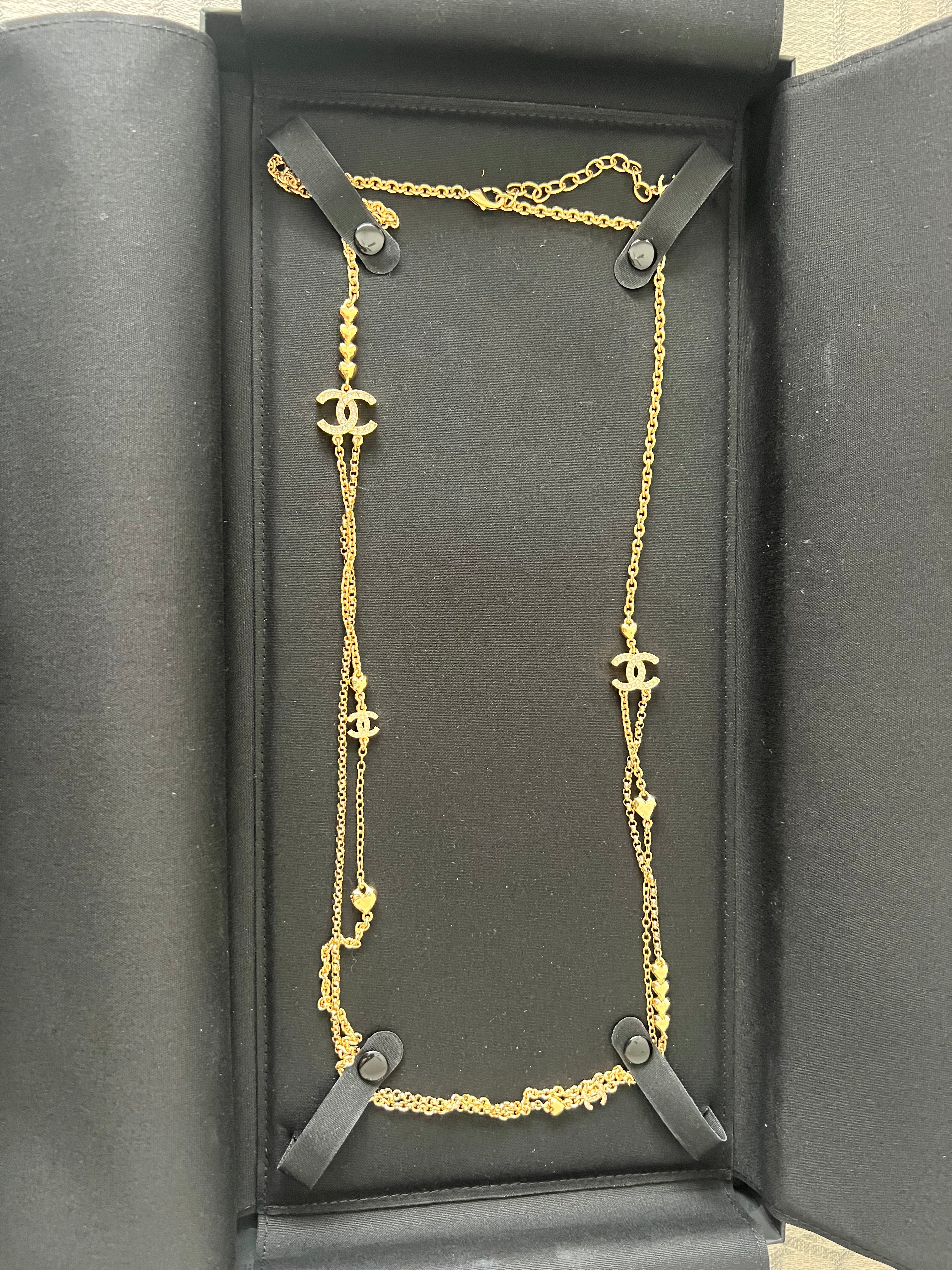 Chanel heart long necklace