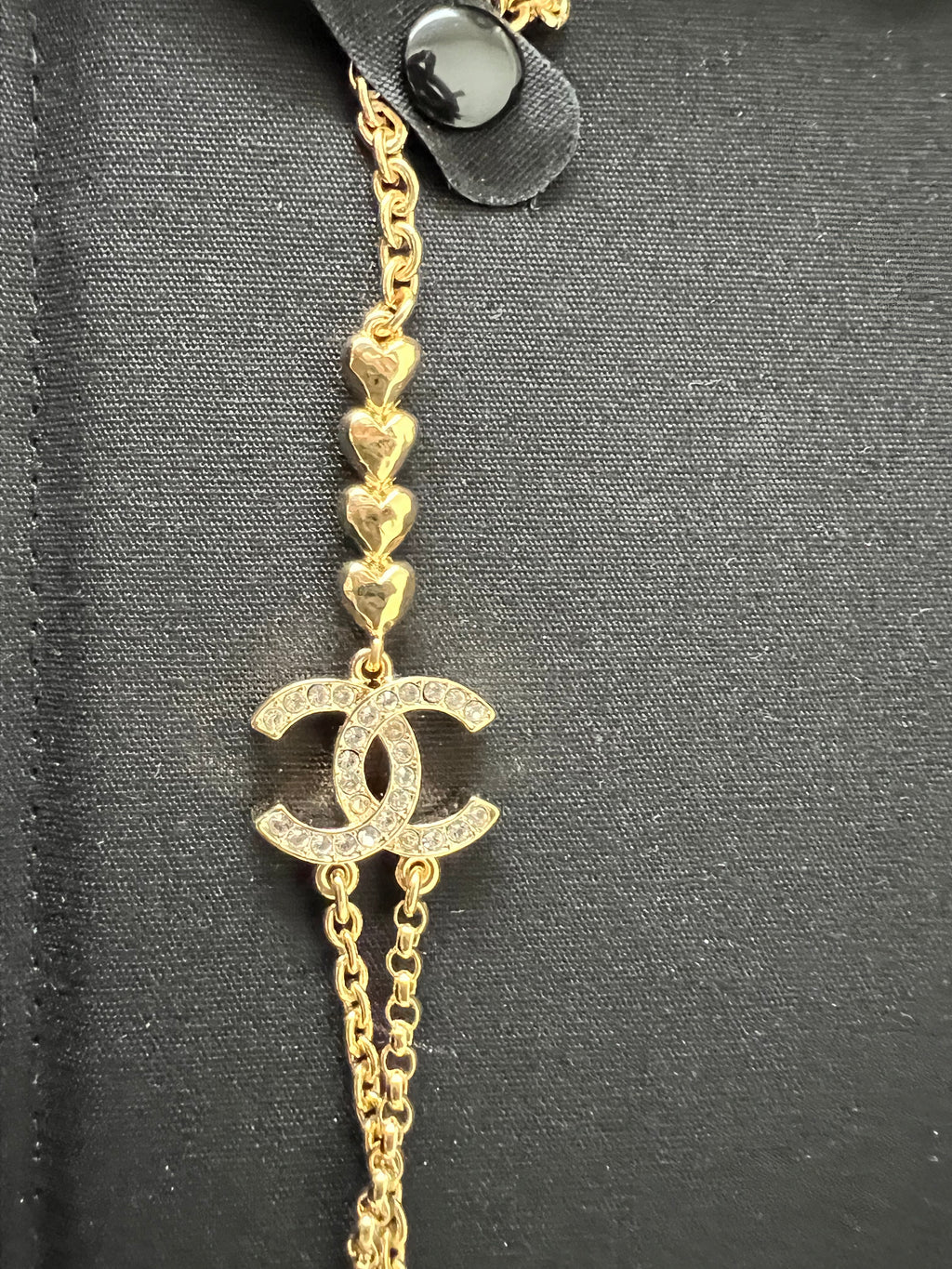 Chanel heart long necklace