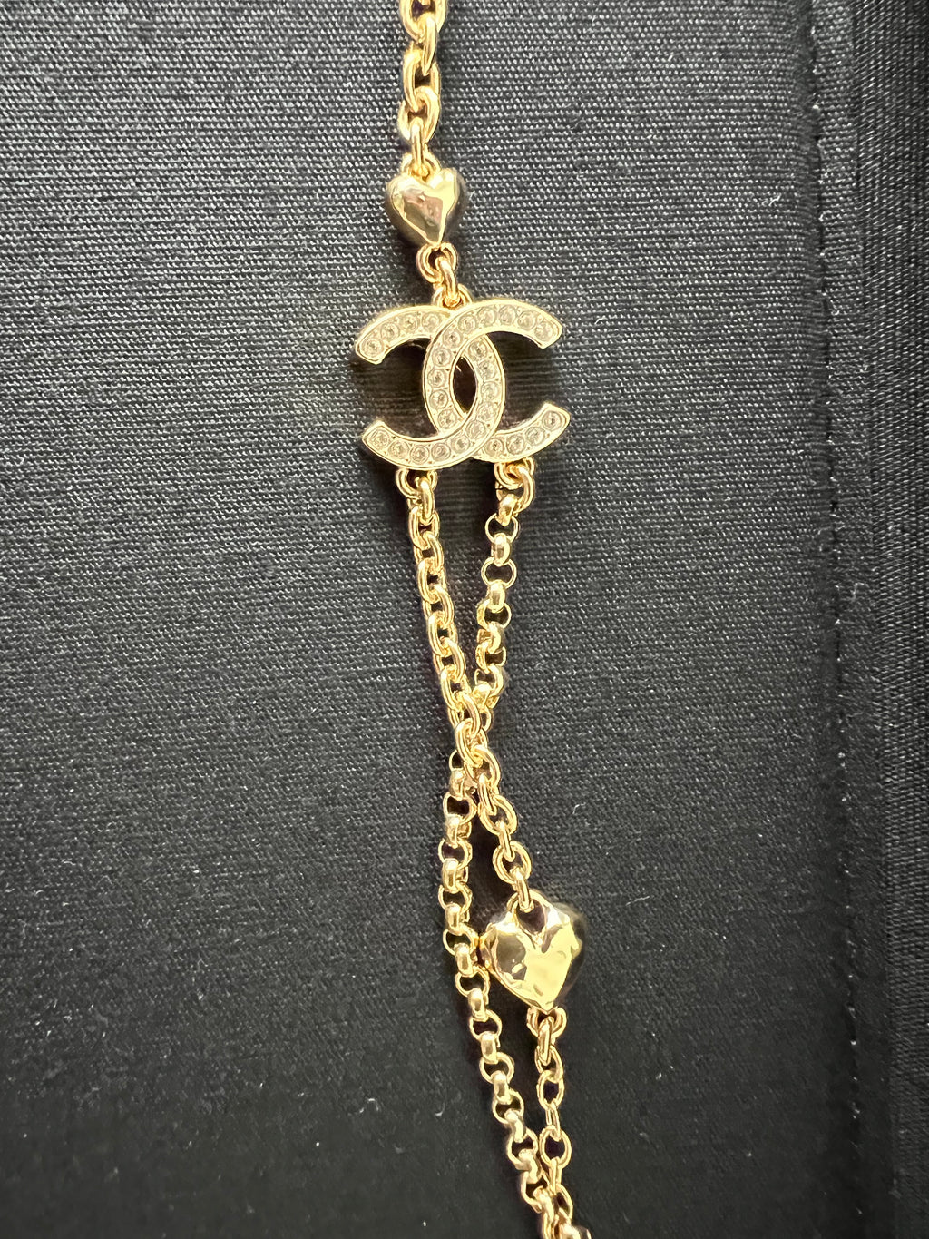 Chanel heart long necklace