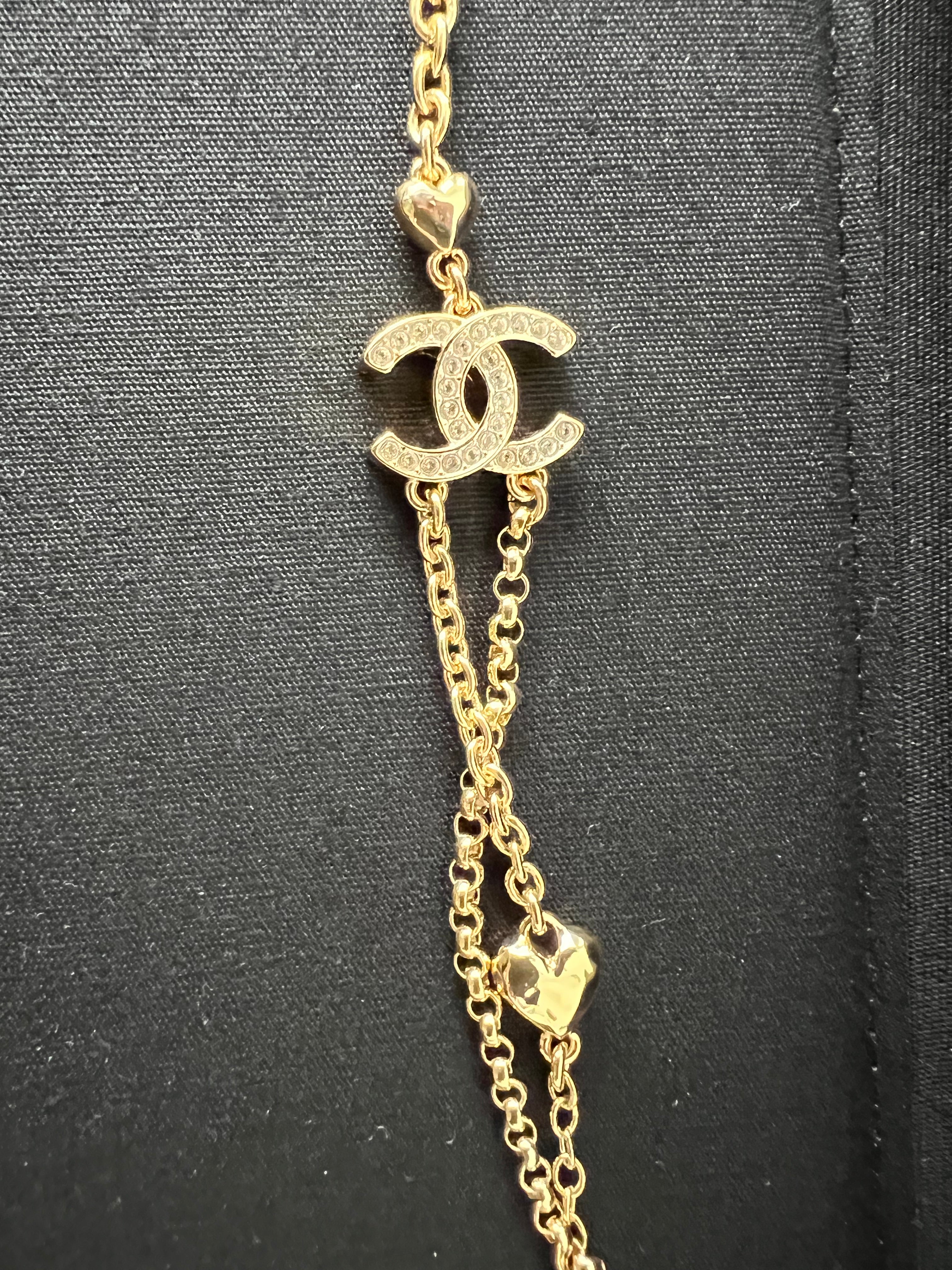 Chanel heart long necklace