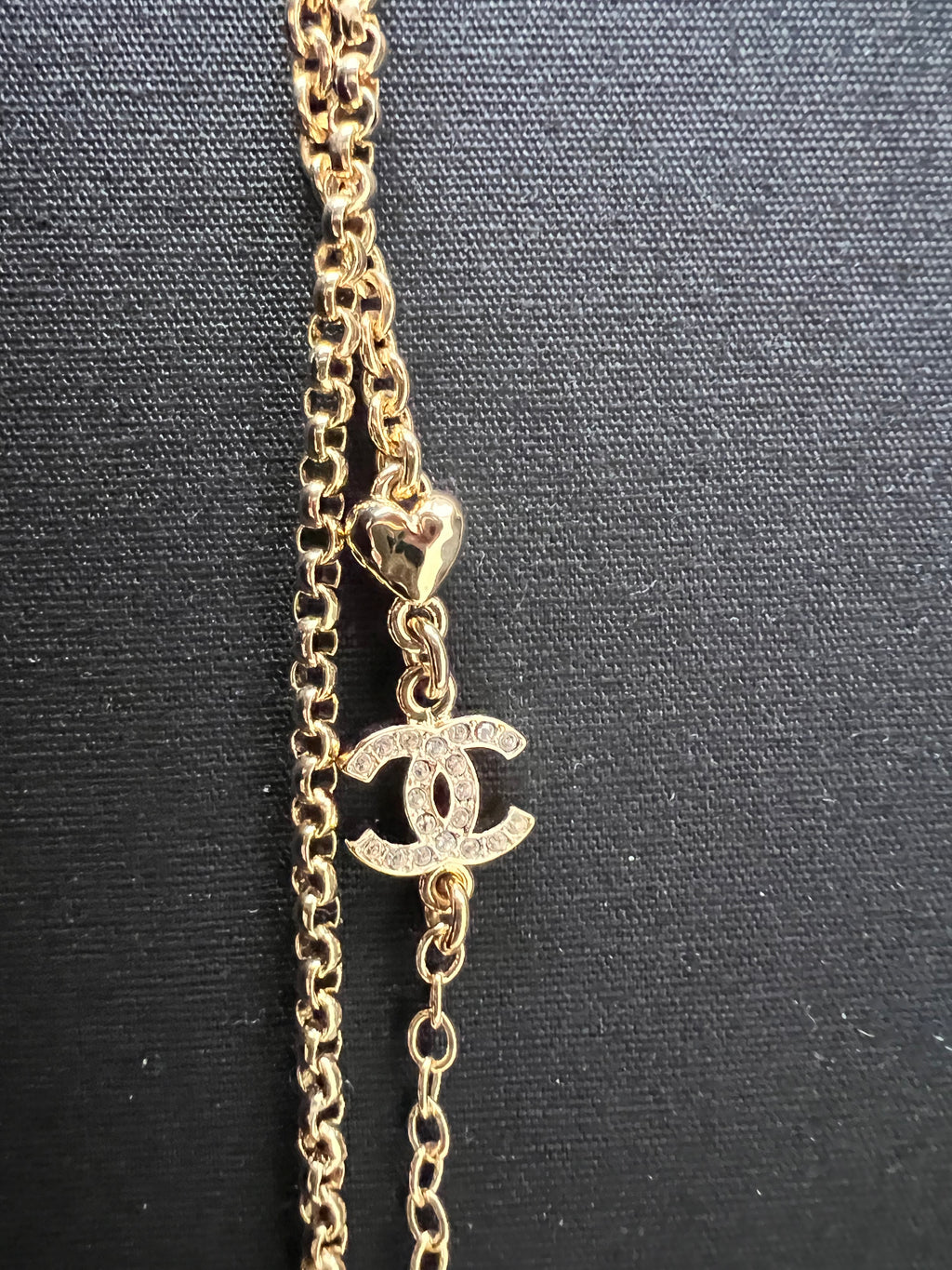Chanel heart long necklace
