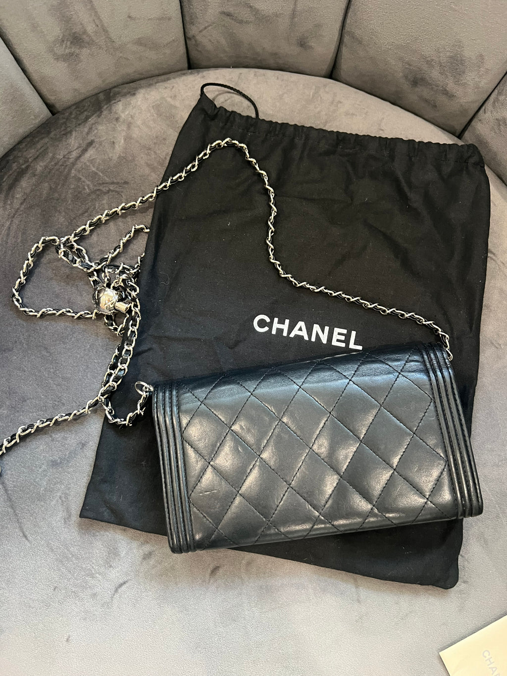 Chanel Boy wallet on chain