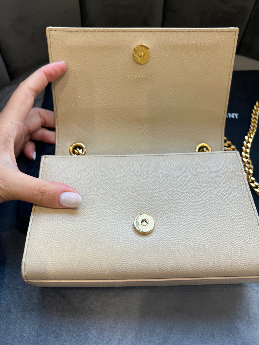 YSL beige Kate bag in small