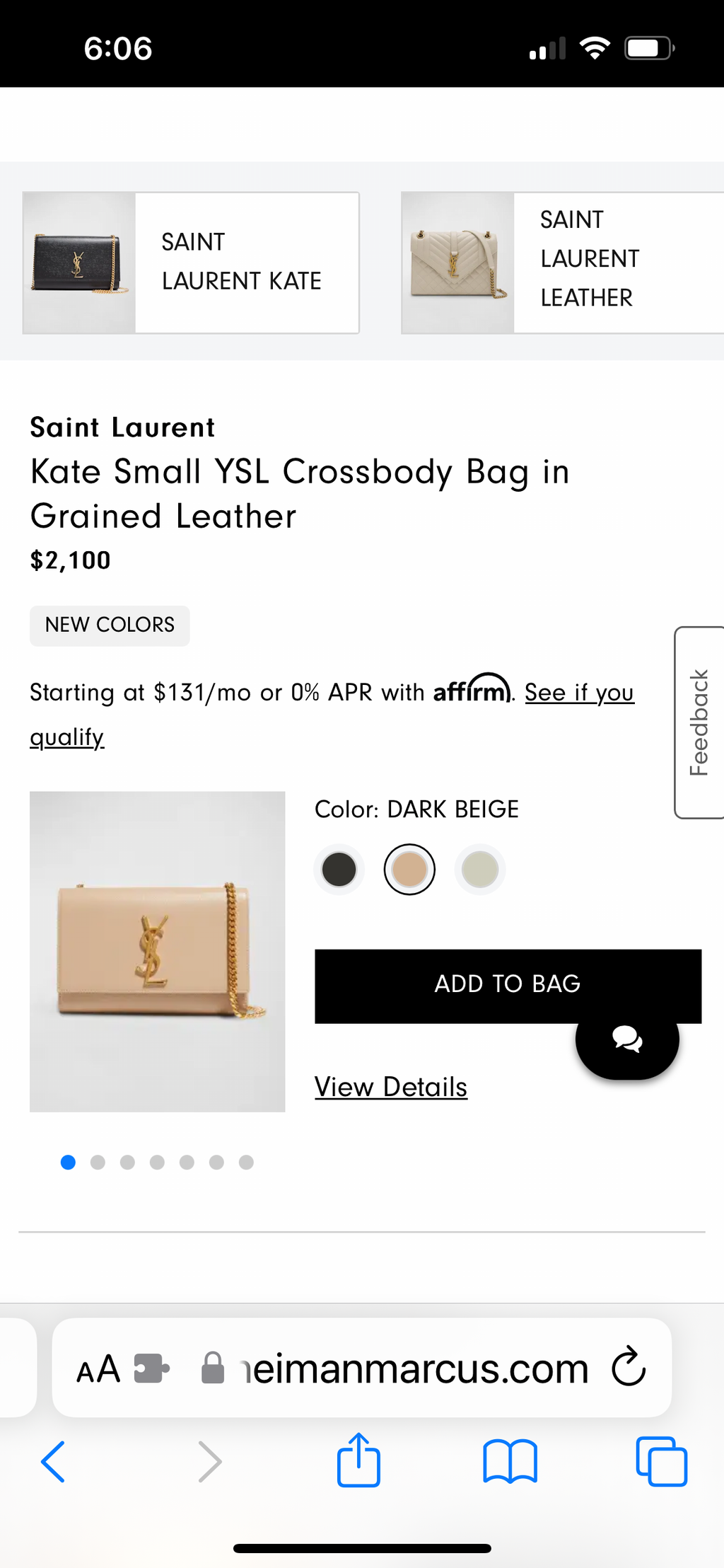 YSL beige Kate bag in small