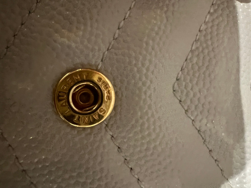 YSL cassandre envelope crossbody large ivory