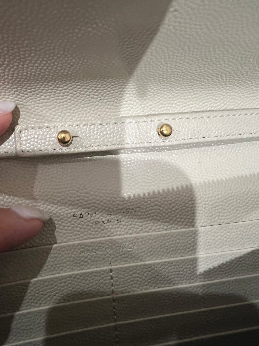 YSL cassandre envelope crossbody large ivory