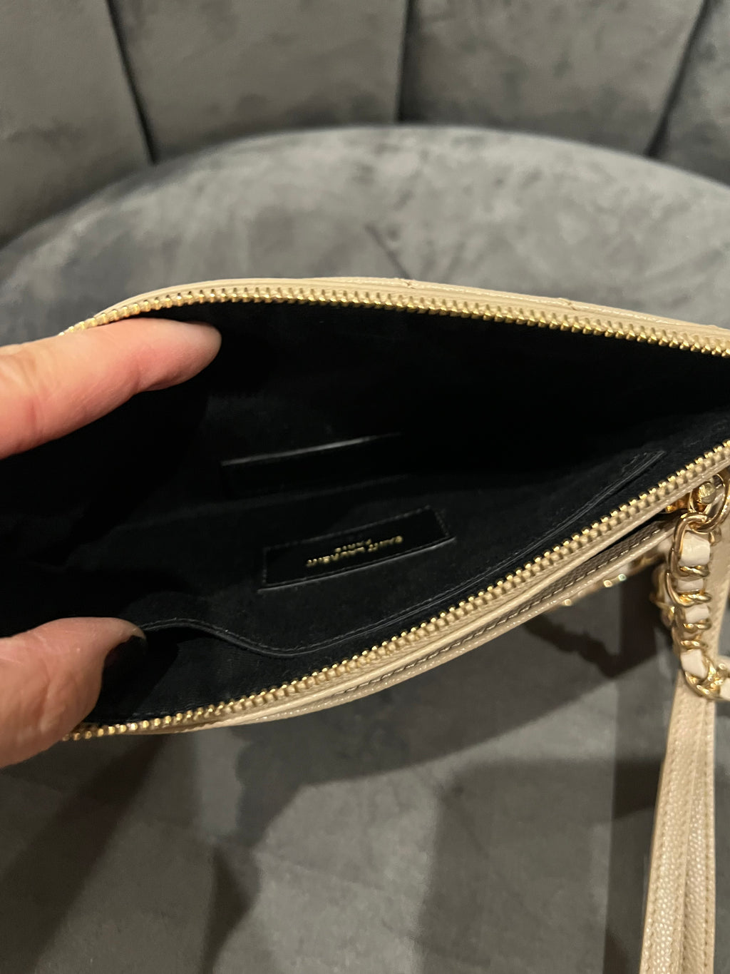 Beige Yves Saint Laurent wristlet / crossbody