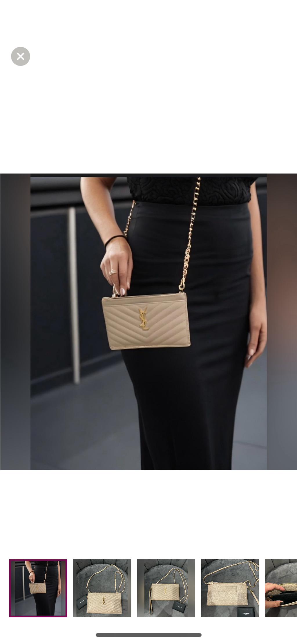 Beige Yves Saint Laurent wristlet / crossbody