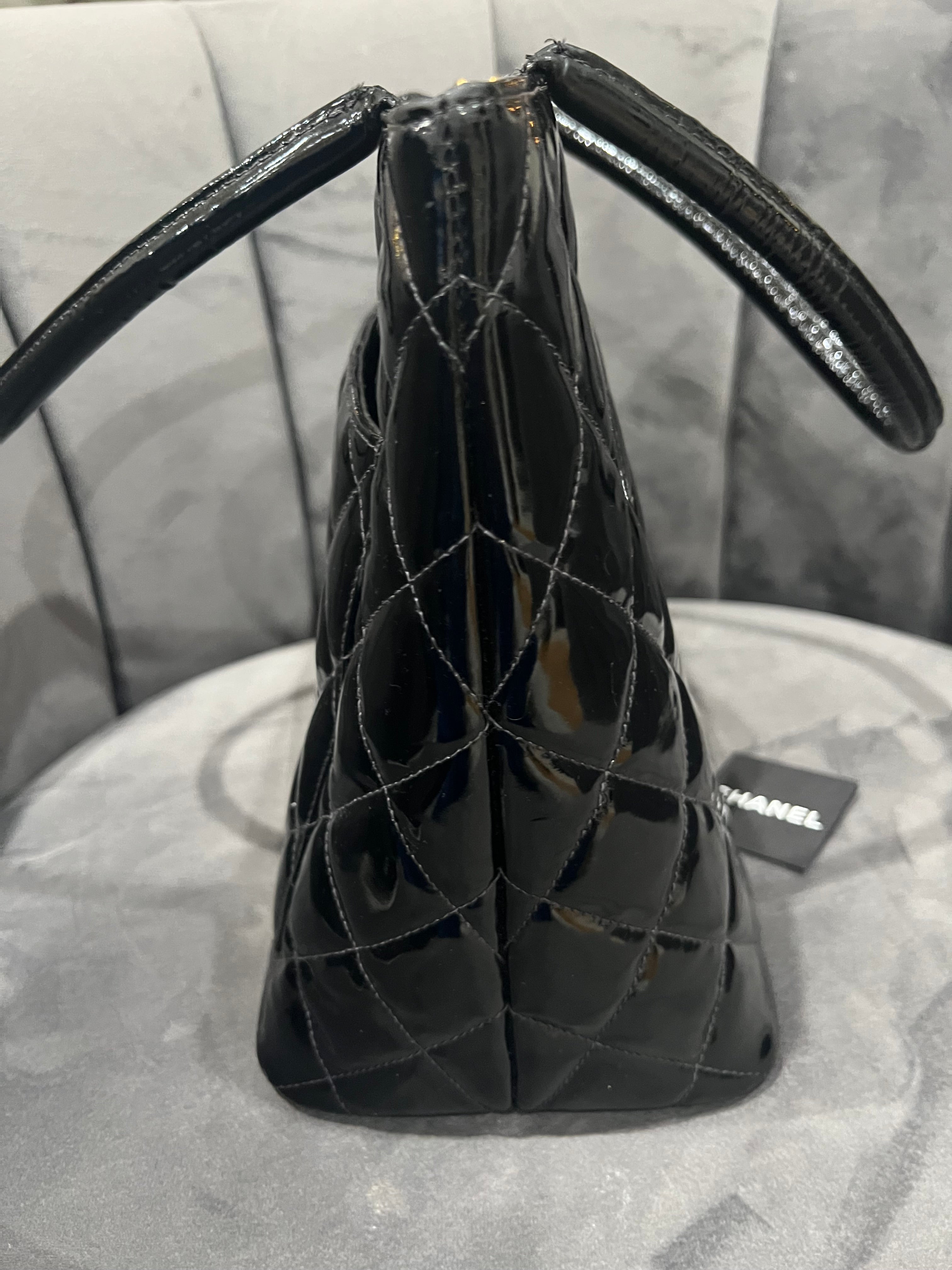 Chanel Medallion Tote Patent Black