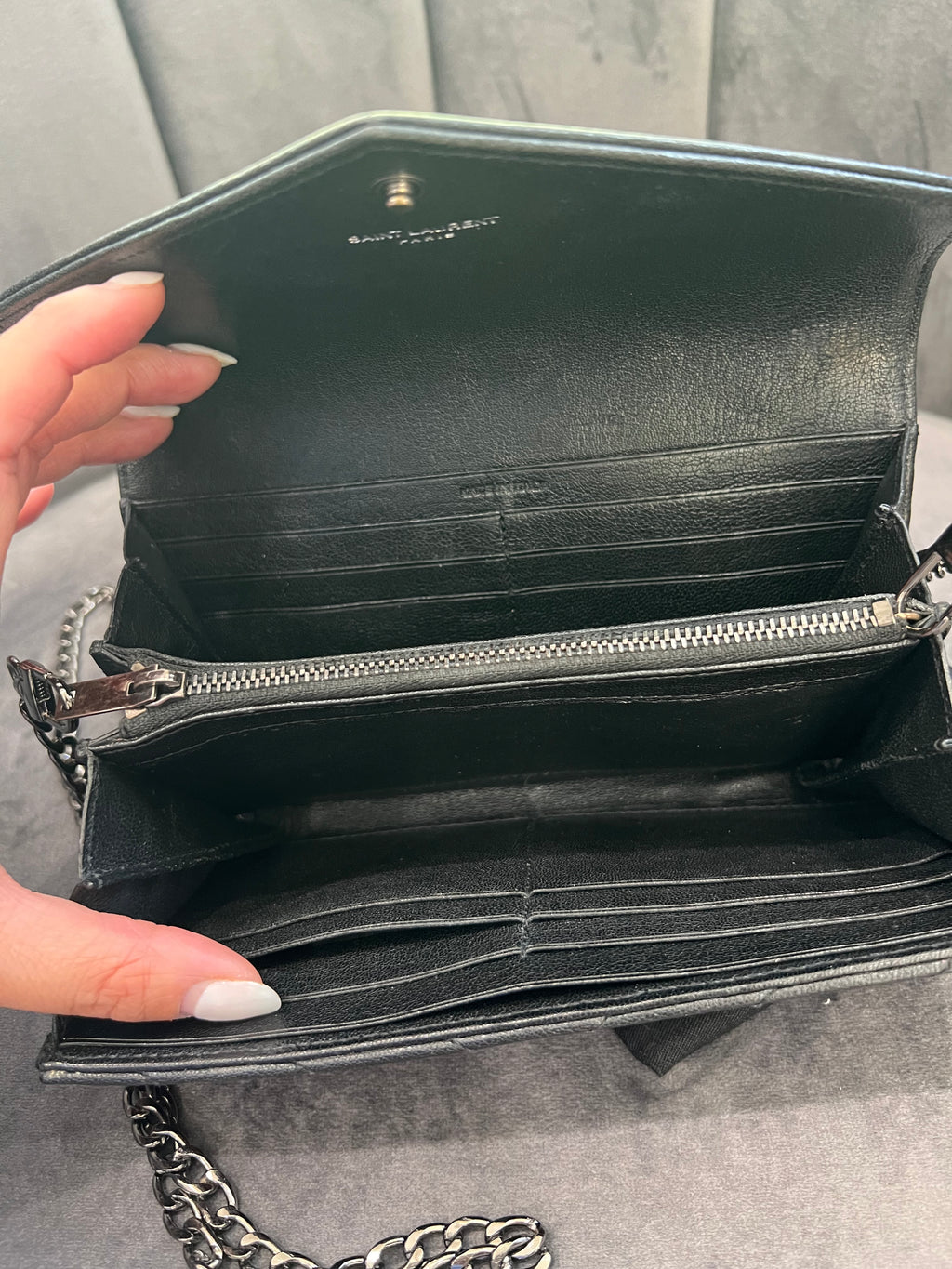Rare YSL hearts envelope flap wallet on chain