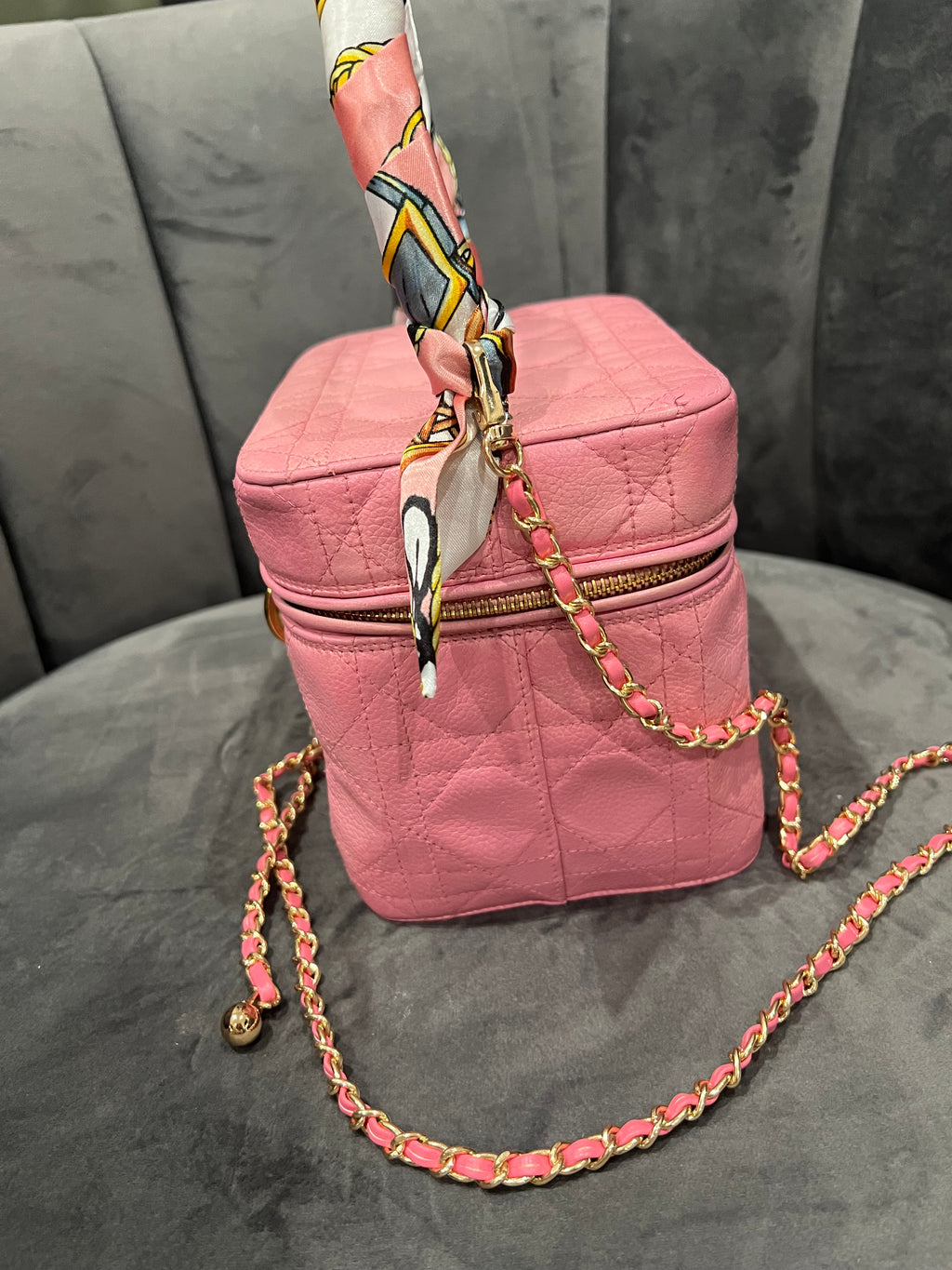 Vintage Christian Dior Cannage Lambskin Vanity