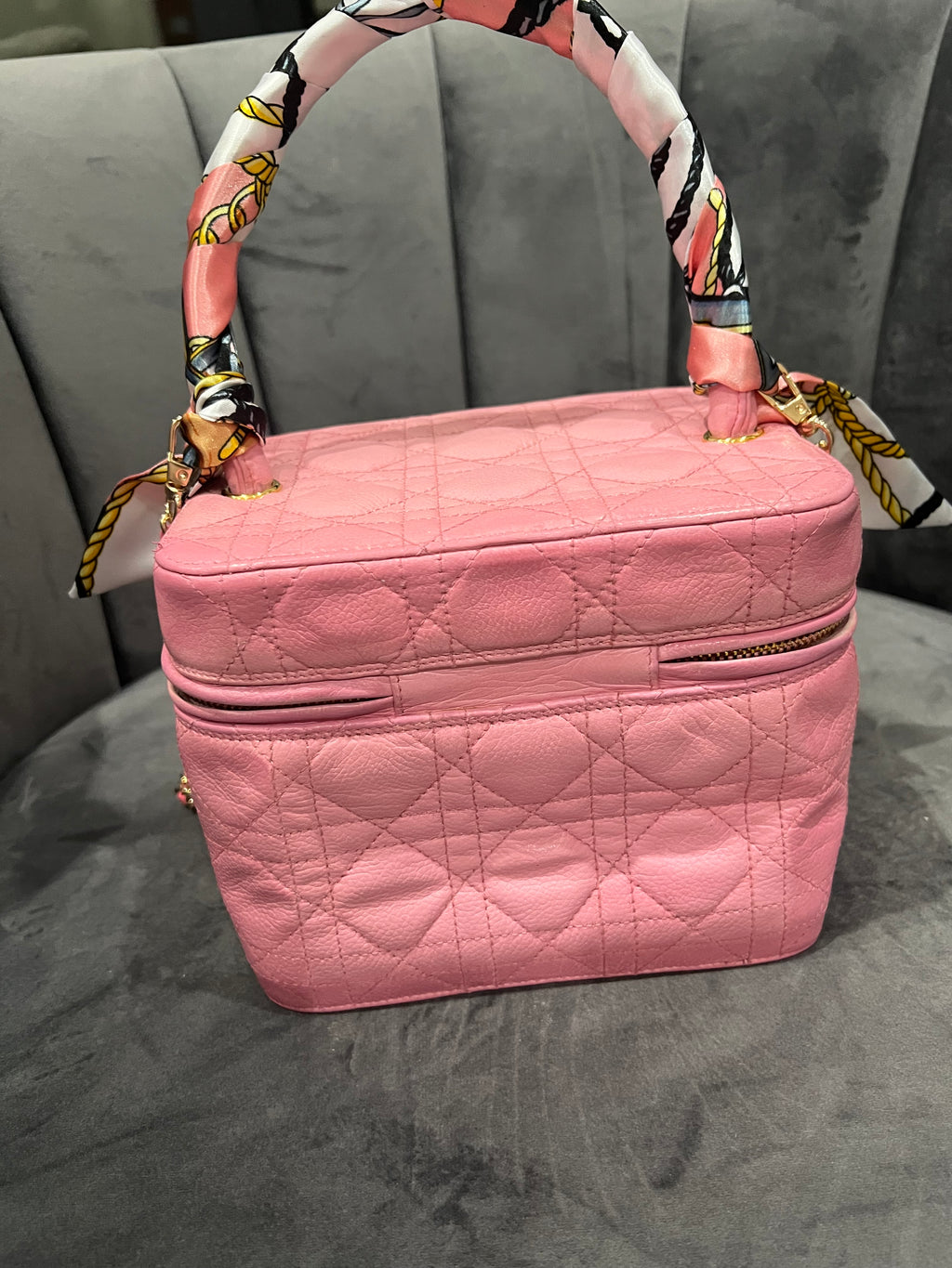 Vintage Christian Dior Cannage Lambskin Vanity