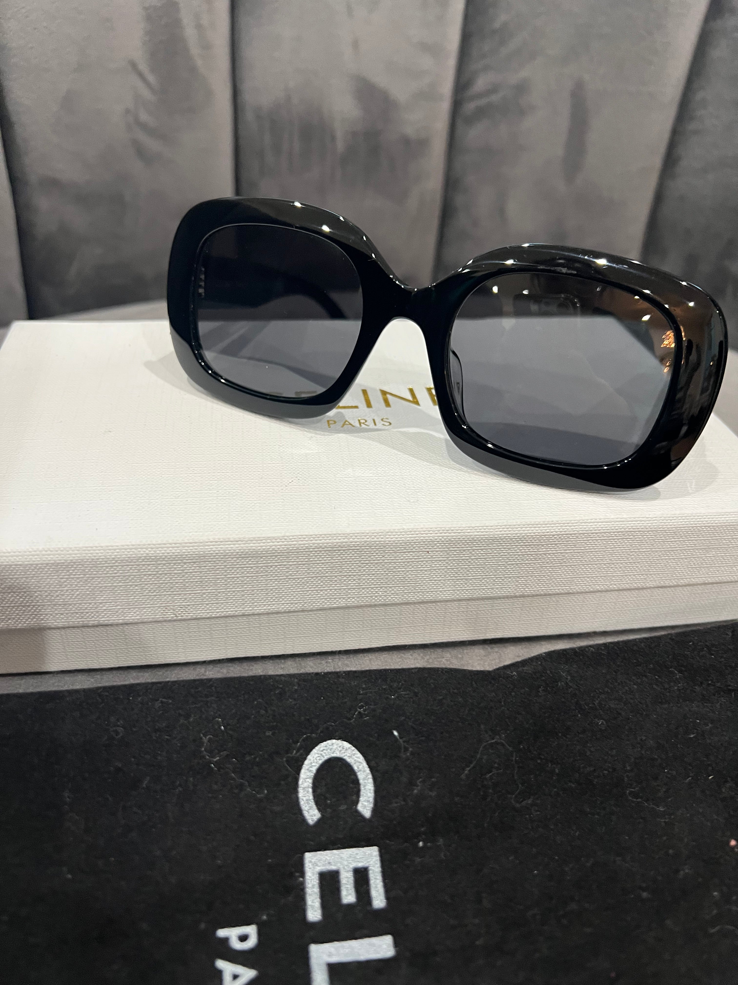 Celine Black Sunglasses with Triomphe Gold Accent