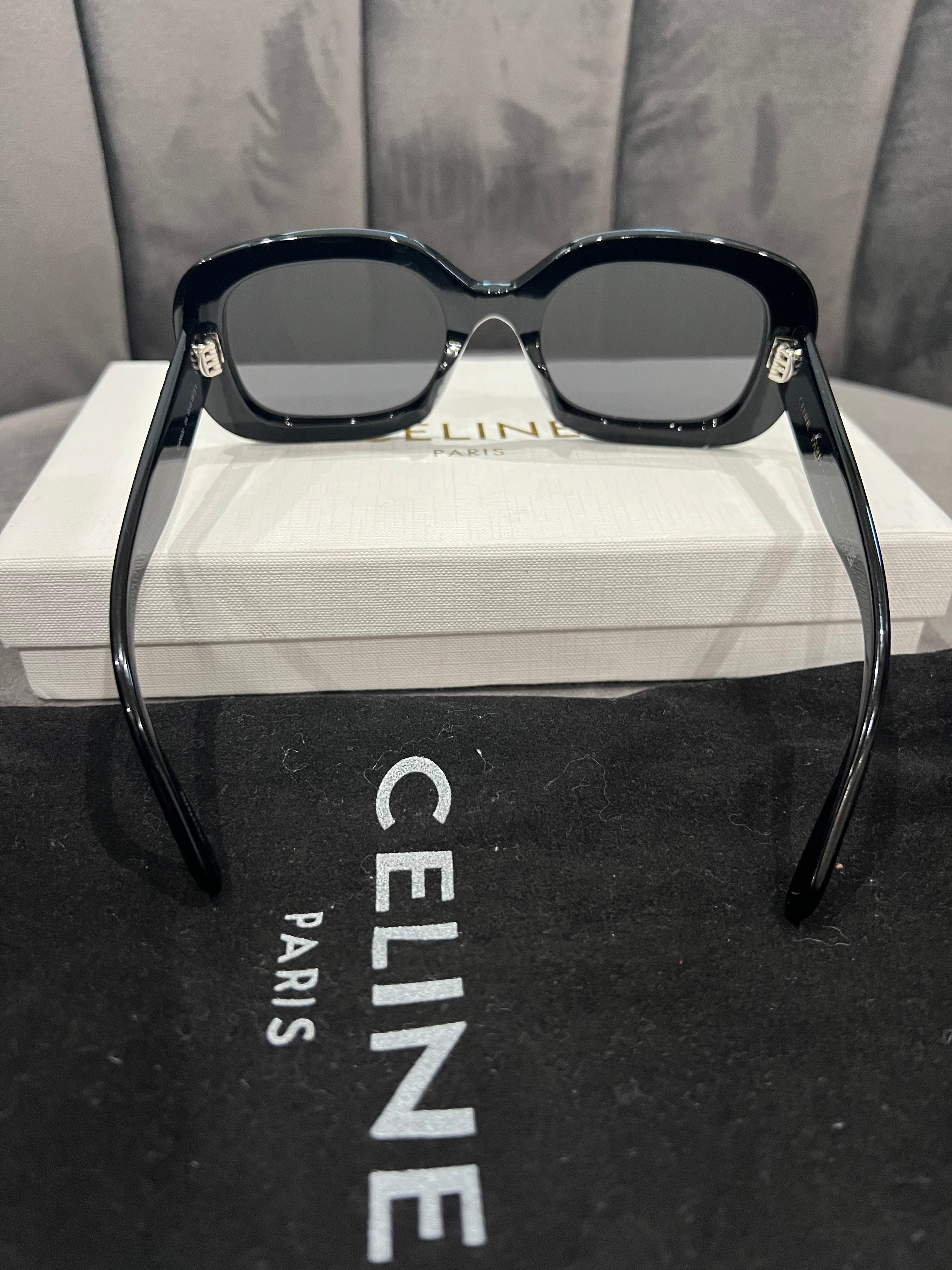 Celine Black Sunglasses with Triomphe Gold Accent