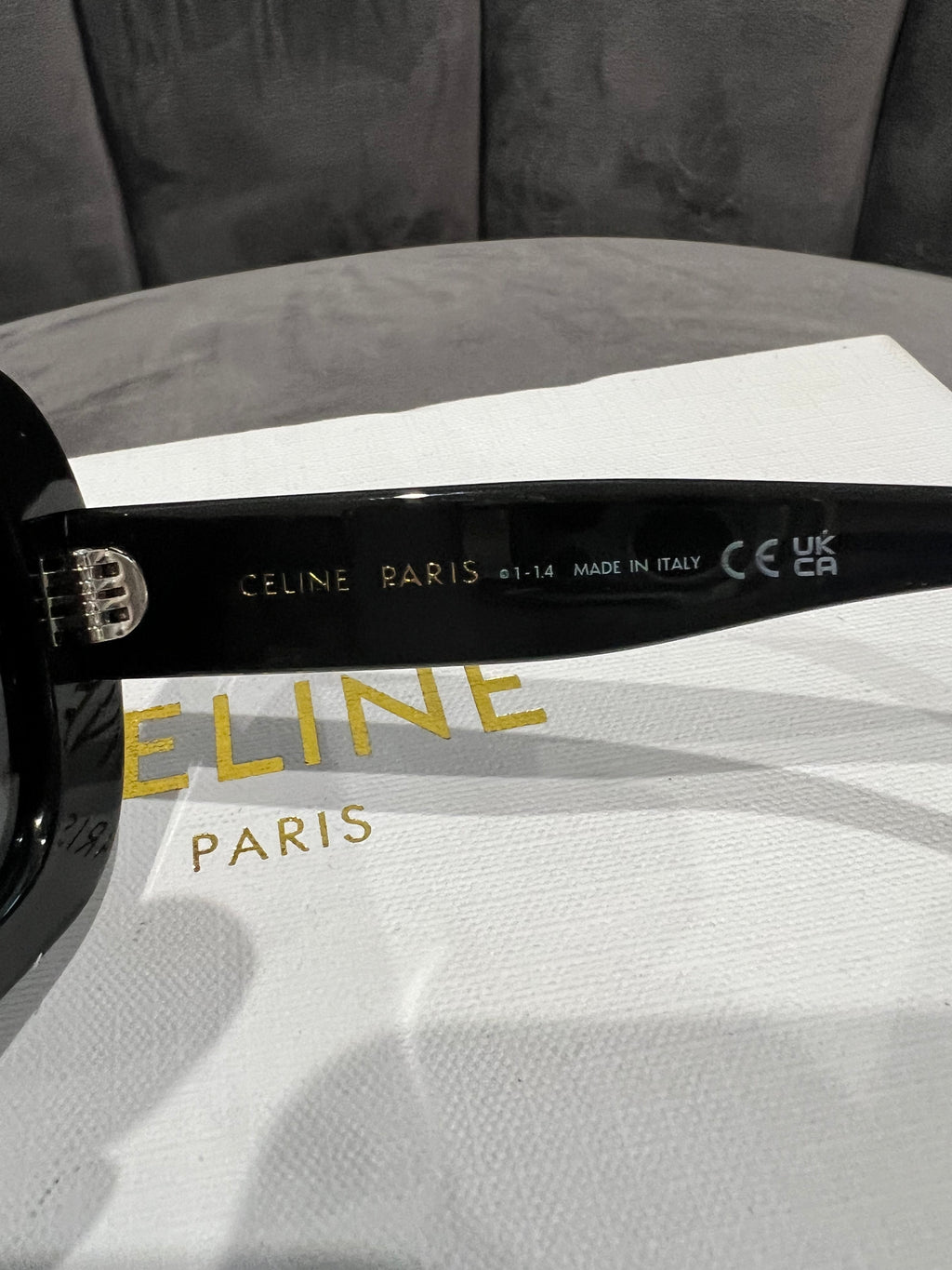 Celine Black Sunglasses with Triomphe Gold Accent