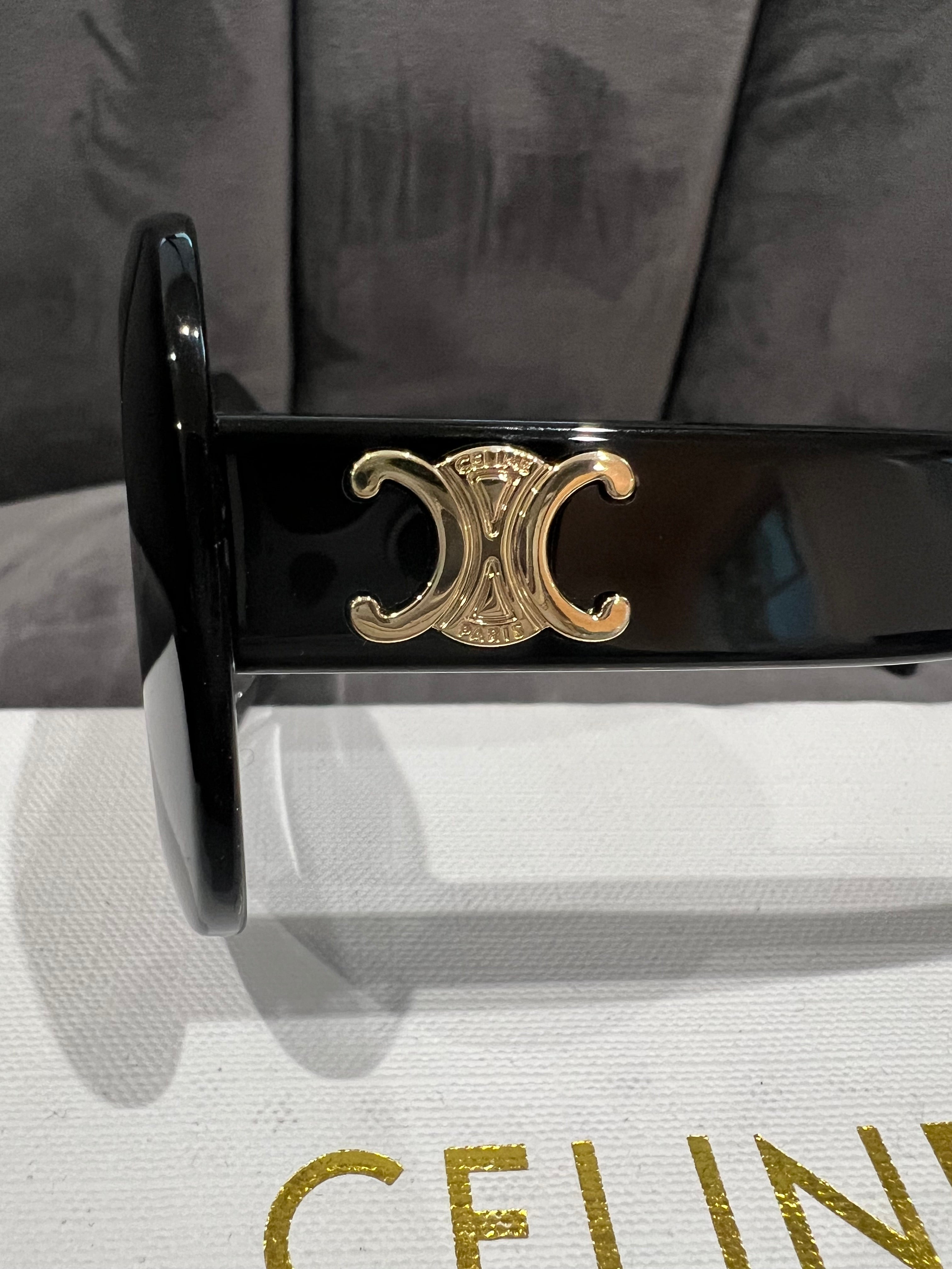 Celine Black Sunglasses with Triomphe Gold Accent