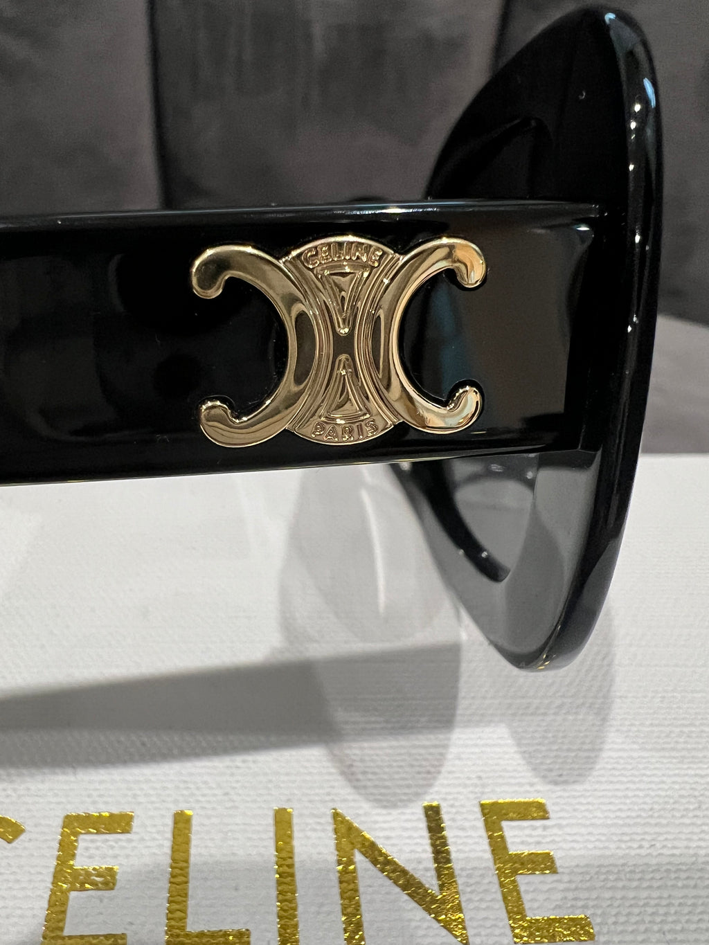 Celine Black Sunglasses with Triomphe Gold Accent