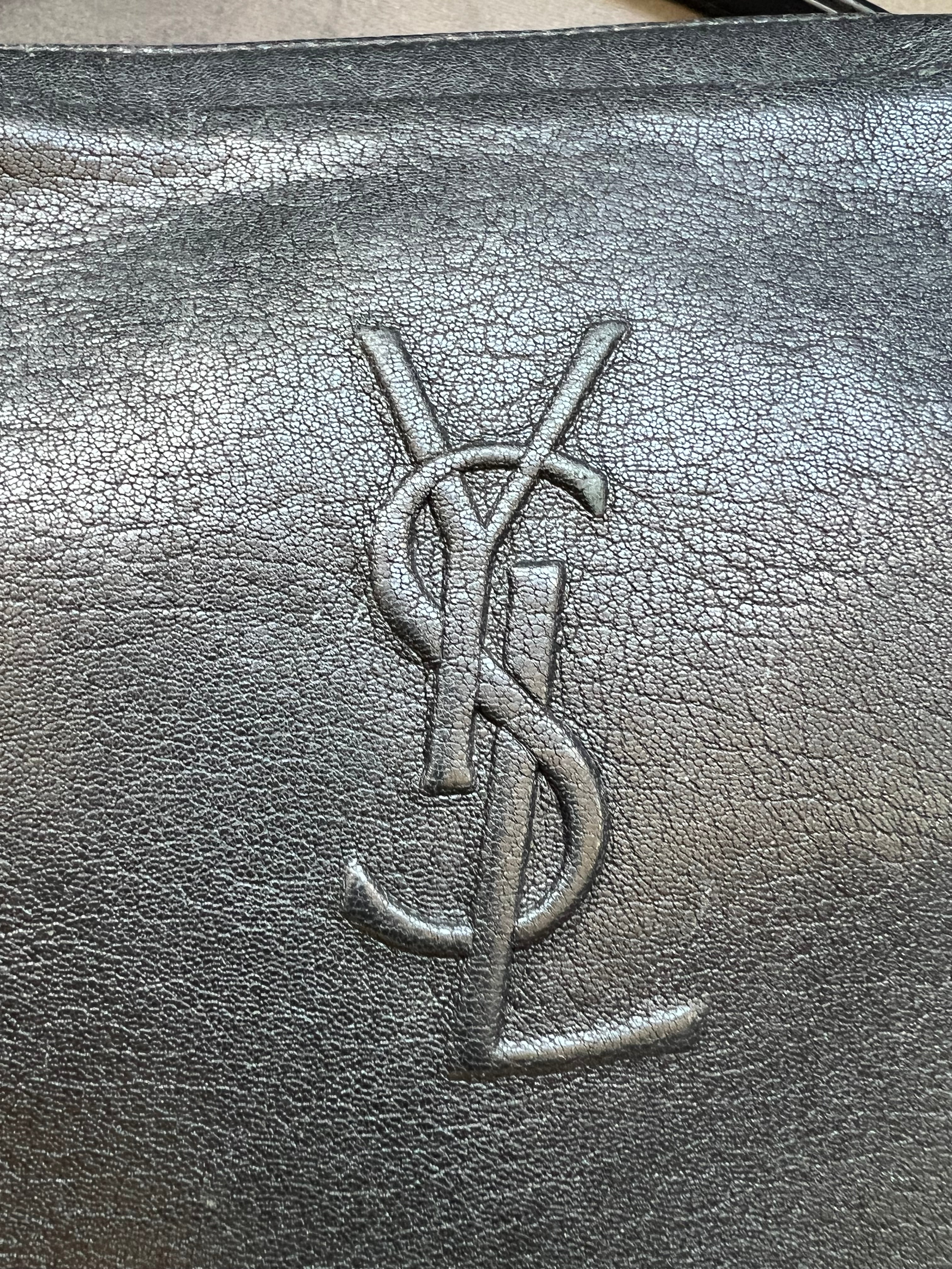 Yves Saint Laurent camera bag embossed black