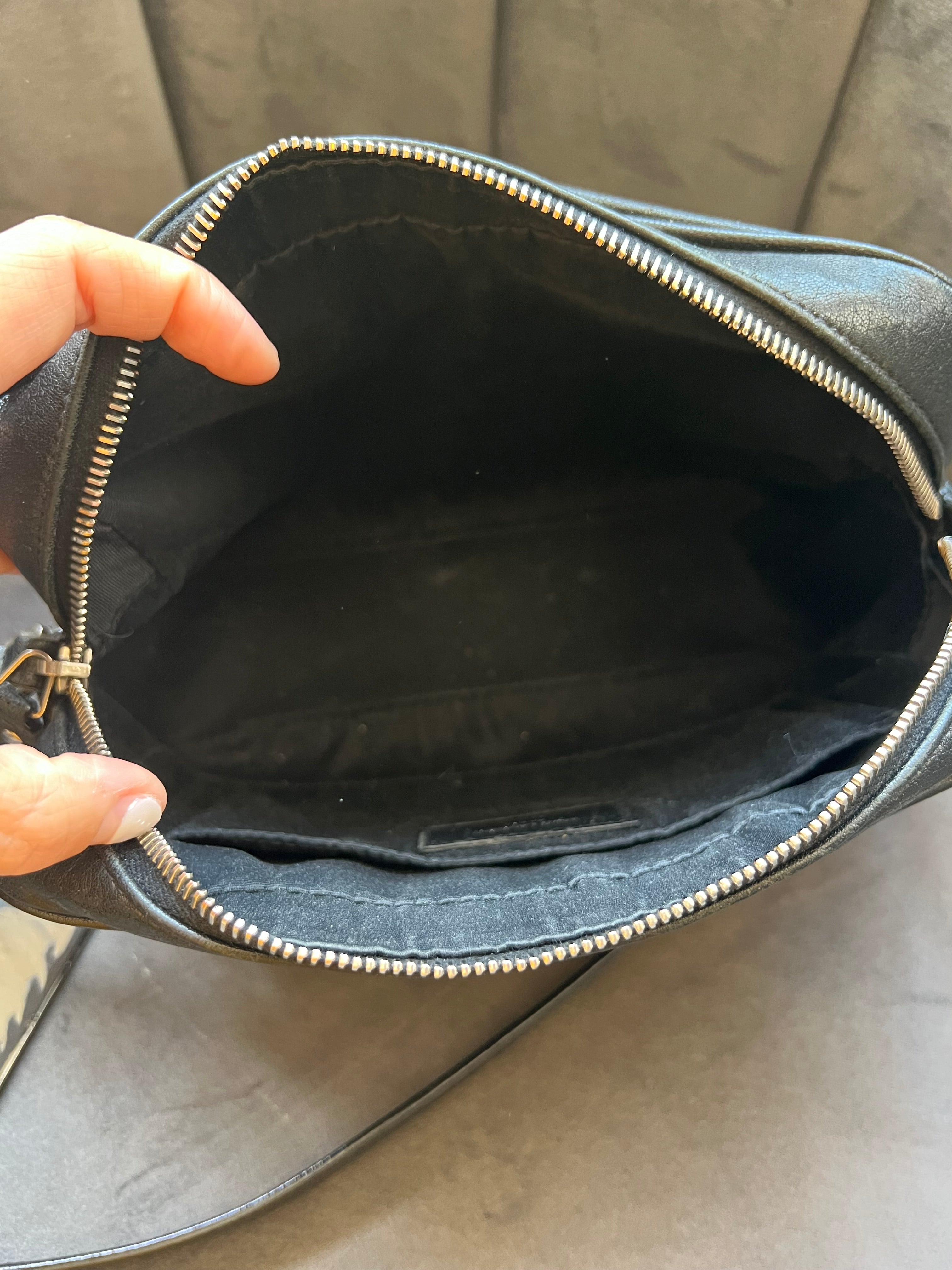 Yves Saint Laurent camera bag embossed black