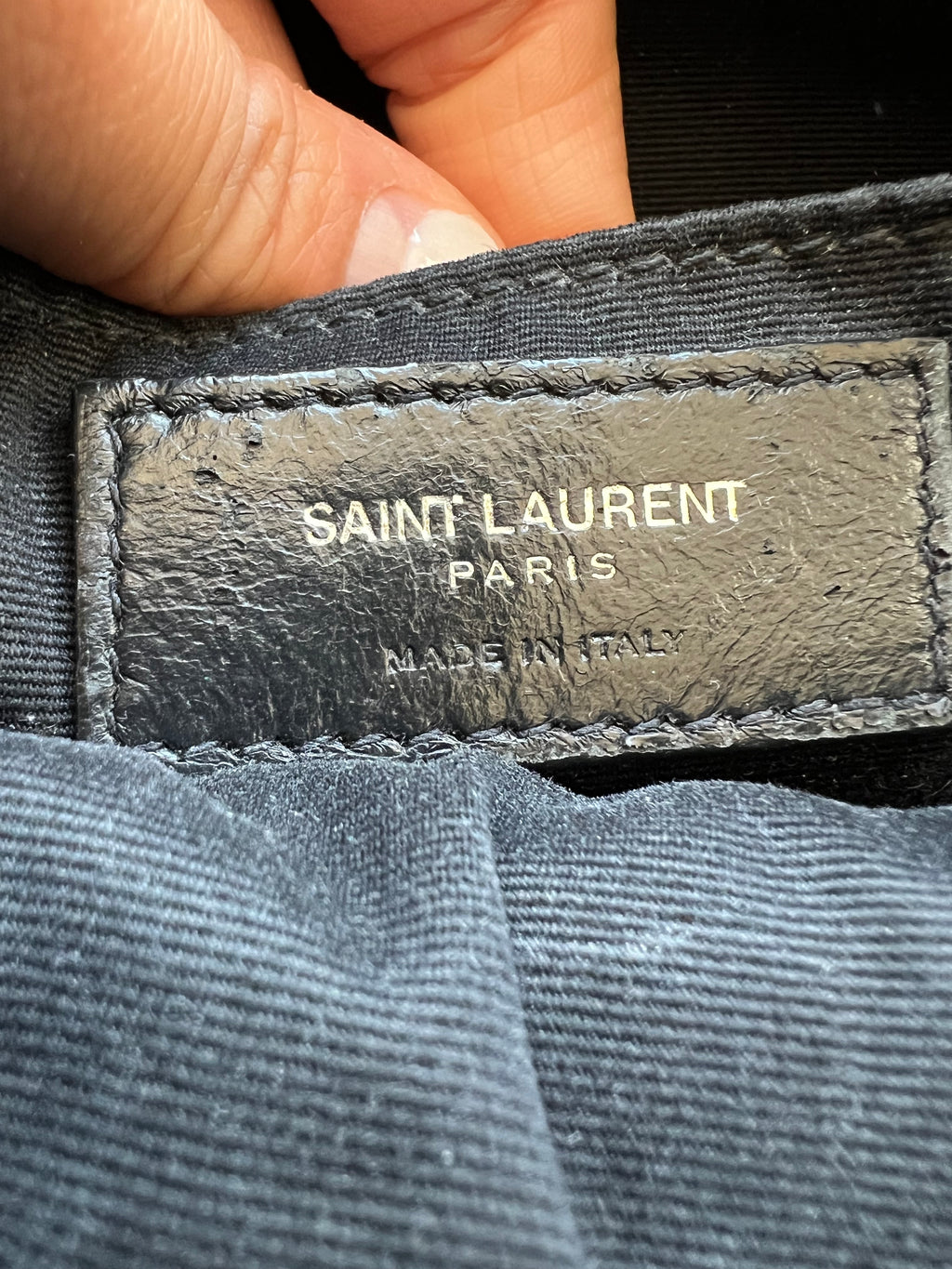 Yves Saint Laurent camera bag embossed black