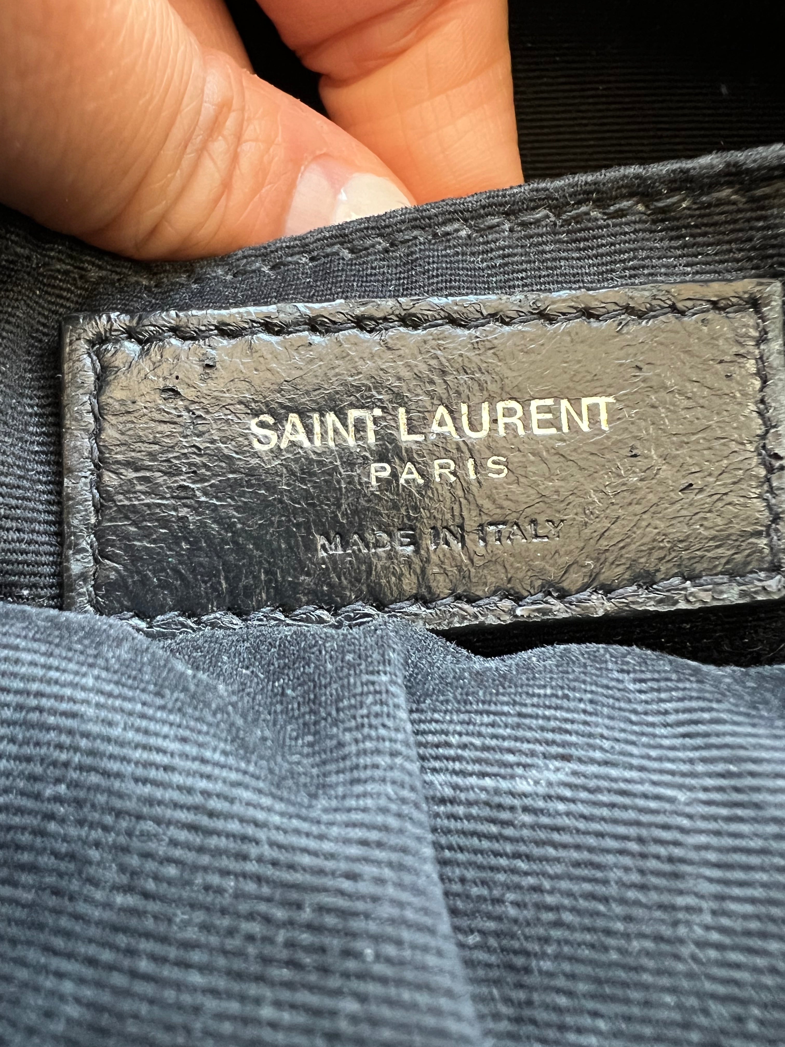 Yves Saint Laurent camera bag embossed black