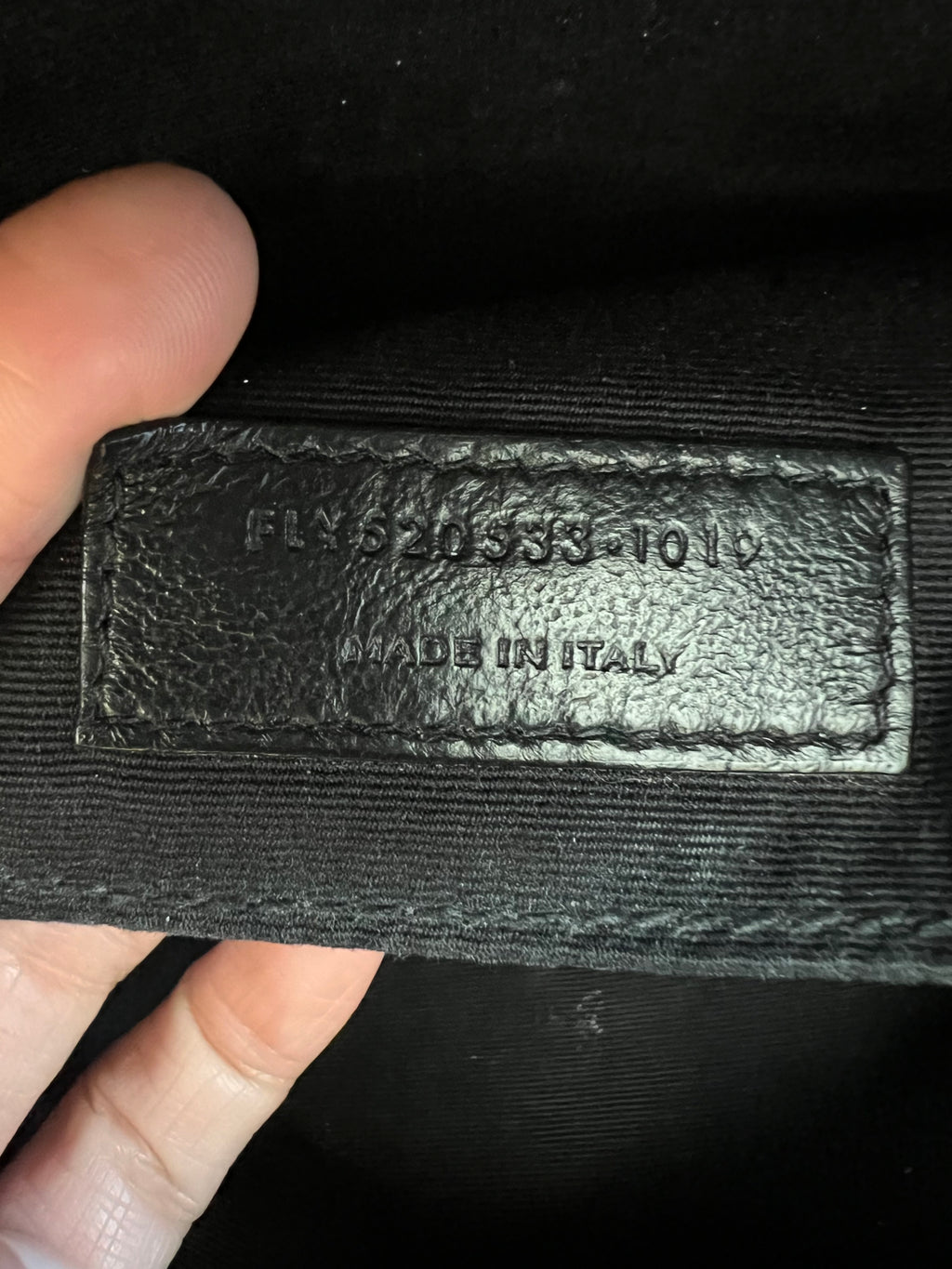 Yves Saint Laurent camera bag embossed black