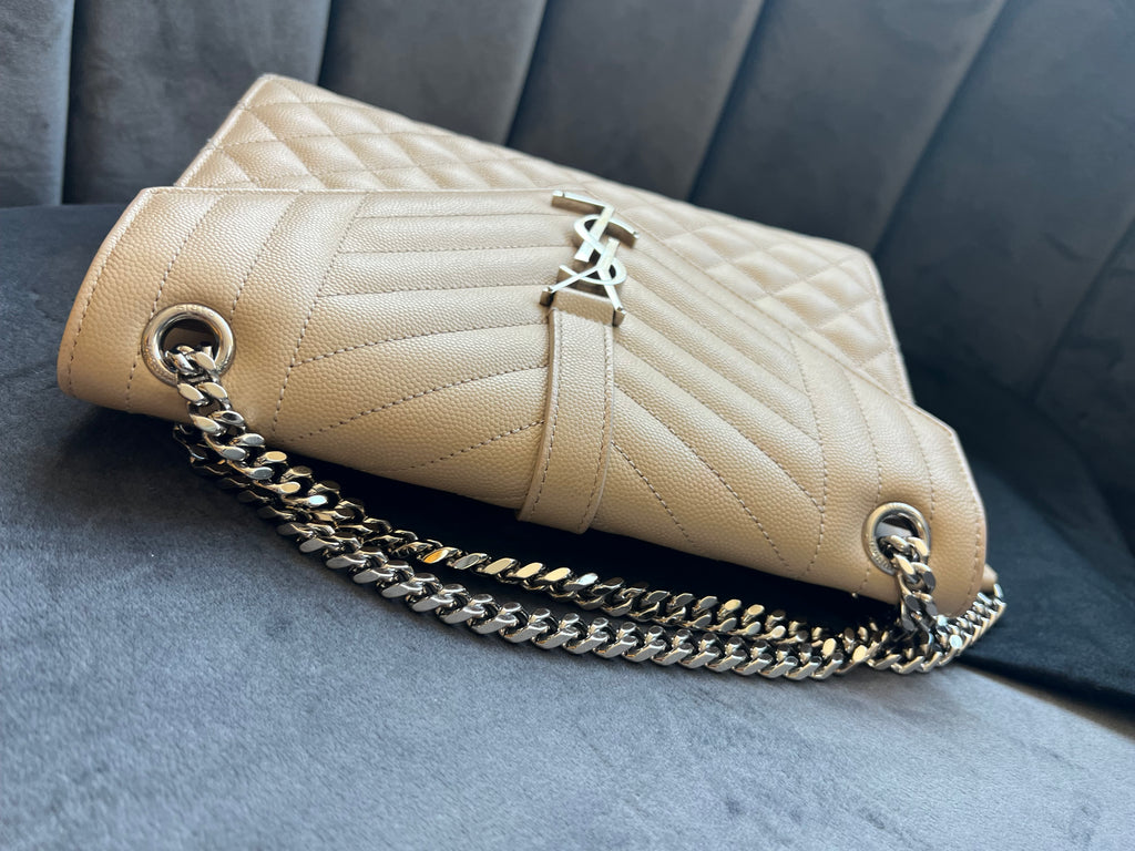 YSL medium envelope flap mixed matelasse bag