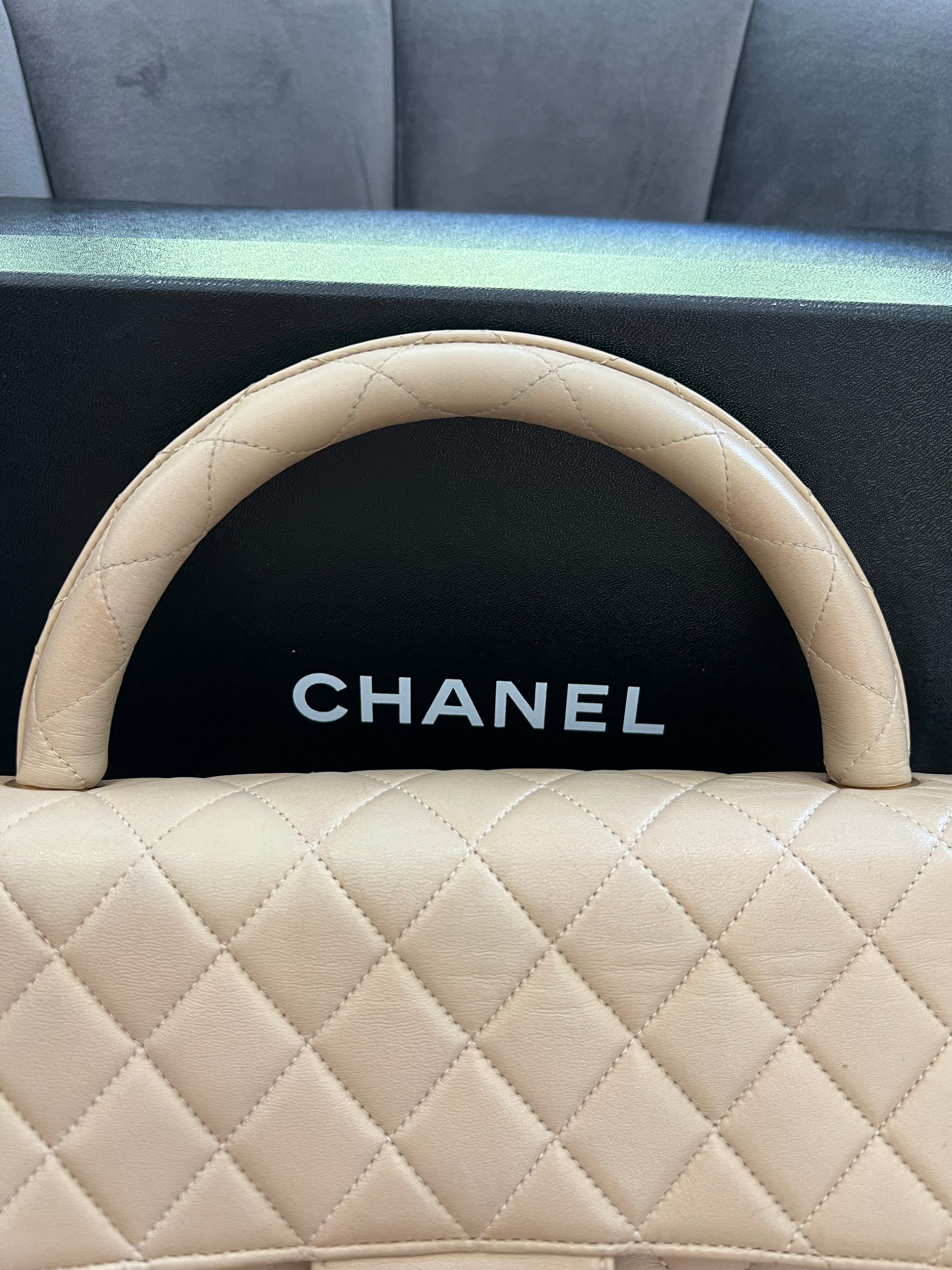 Rare Vintage Chanel Kelly top handle bag 24k Gold Hardware