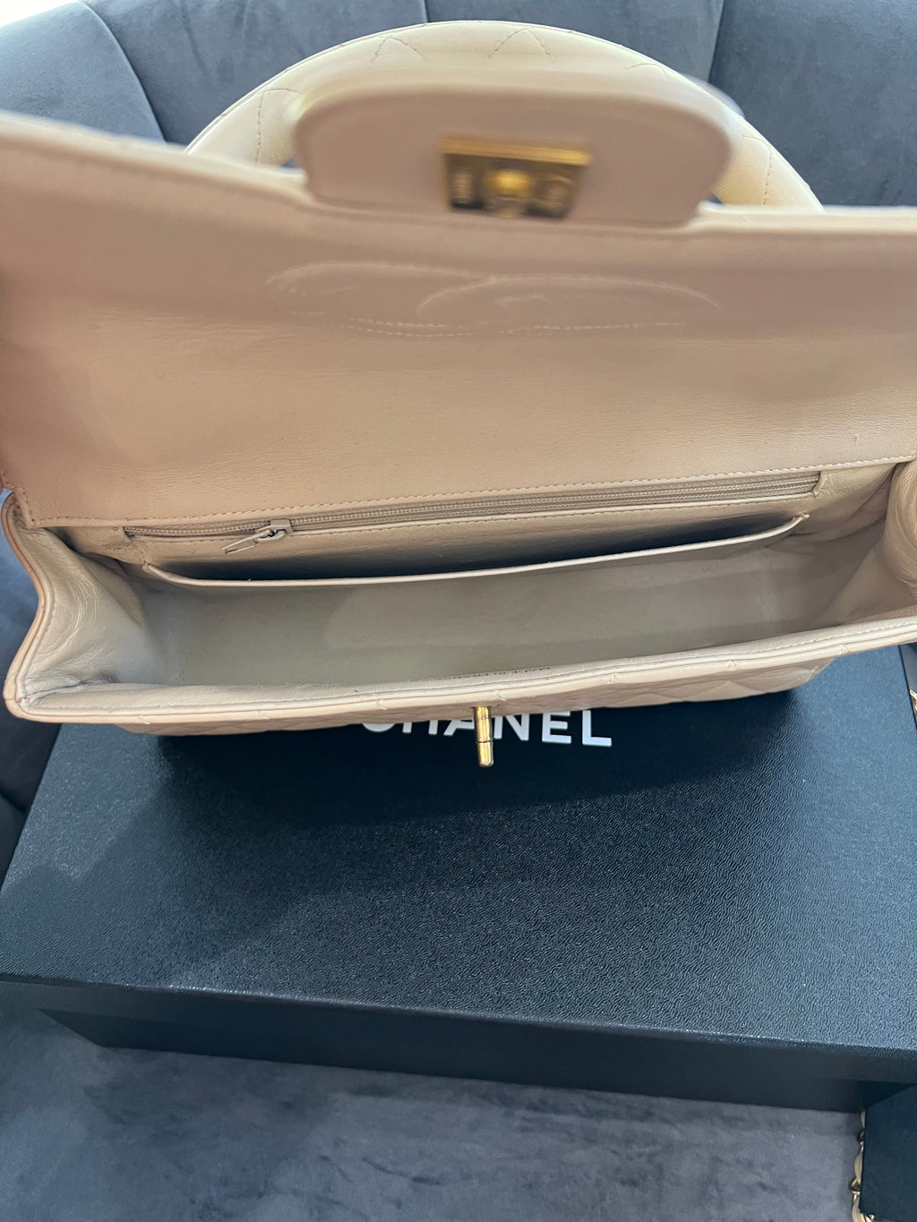 Rare Vintage Chanel Kelly top handle bag 24k Gold Hardware